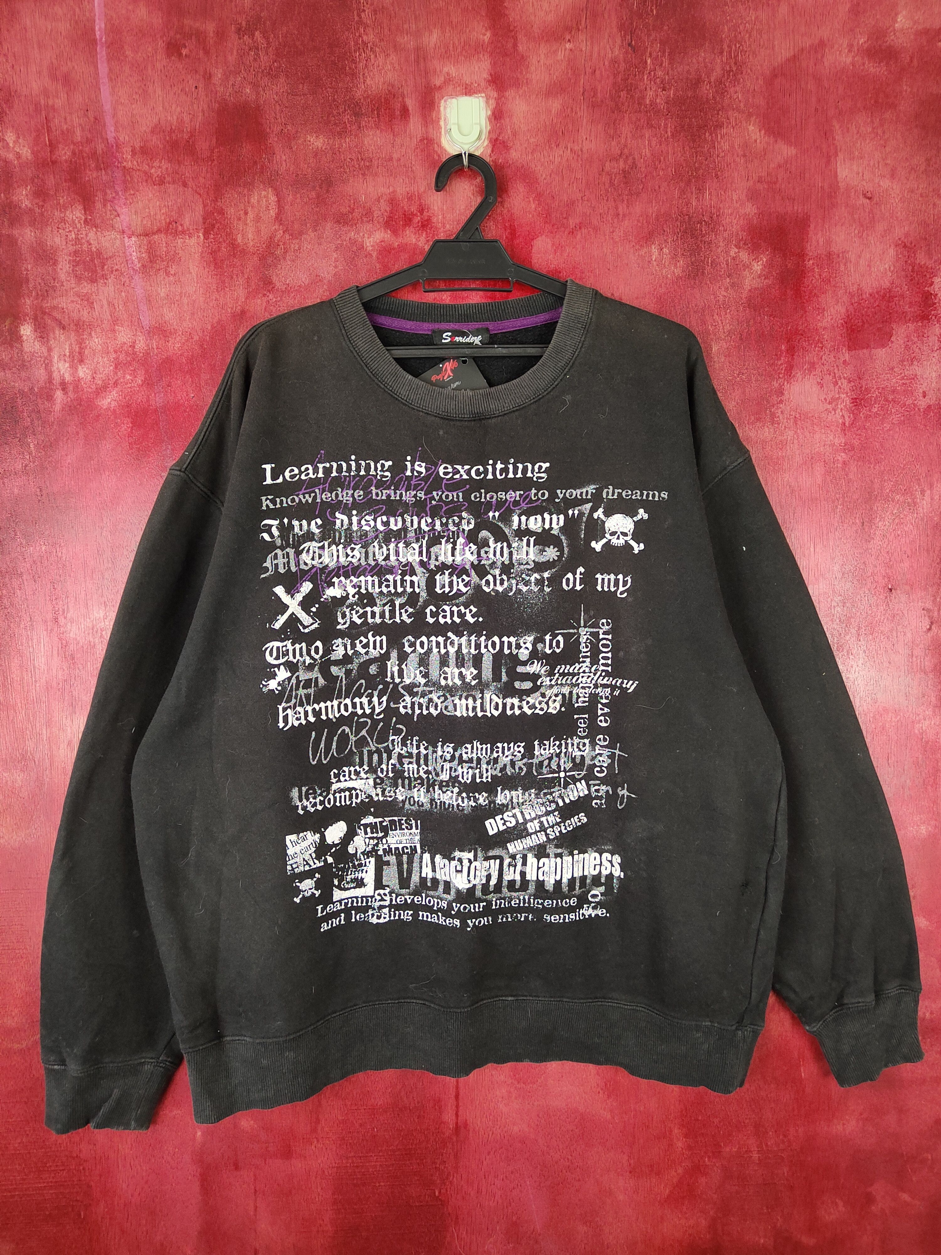 Japanese Brand Sorridere skull punk like if6was9 lgb Sweatshirt #4812 Size US XL / EU 56 / 4 - 1 Thumbnail