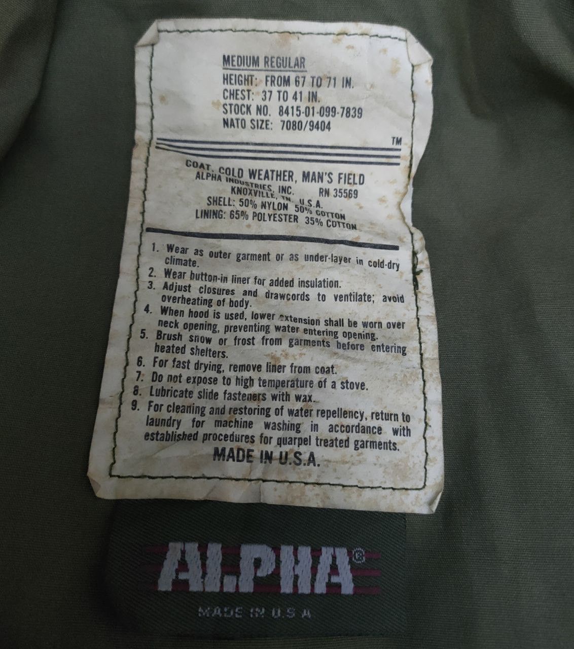 Alpha Industries Vintage Alpha Industries Military Faded Jacket Size US M / EU 48-50 / 2 - 5 Thumbnail