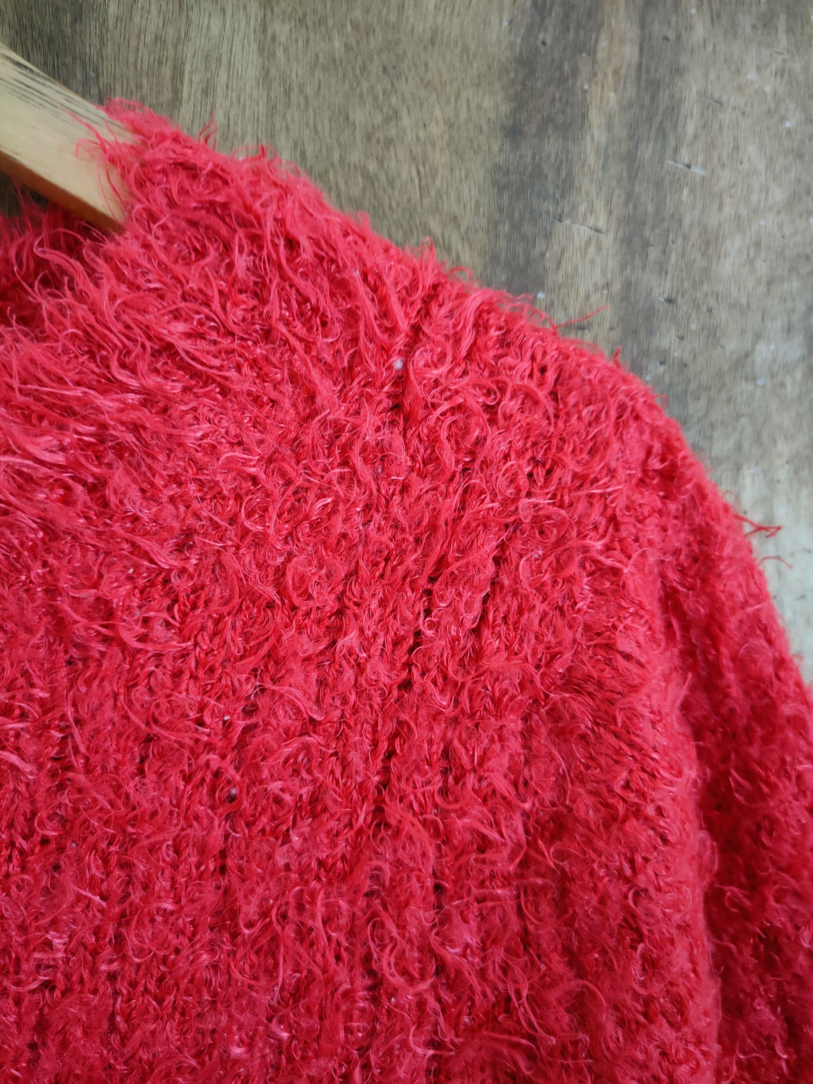 Homespun Knitwear D Chocol Rafine Red Shag shaggy mohair fur knitwear #46-912 Size S / US 4 / IT 40 - 7 Thumbnail