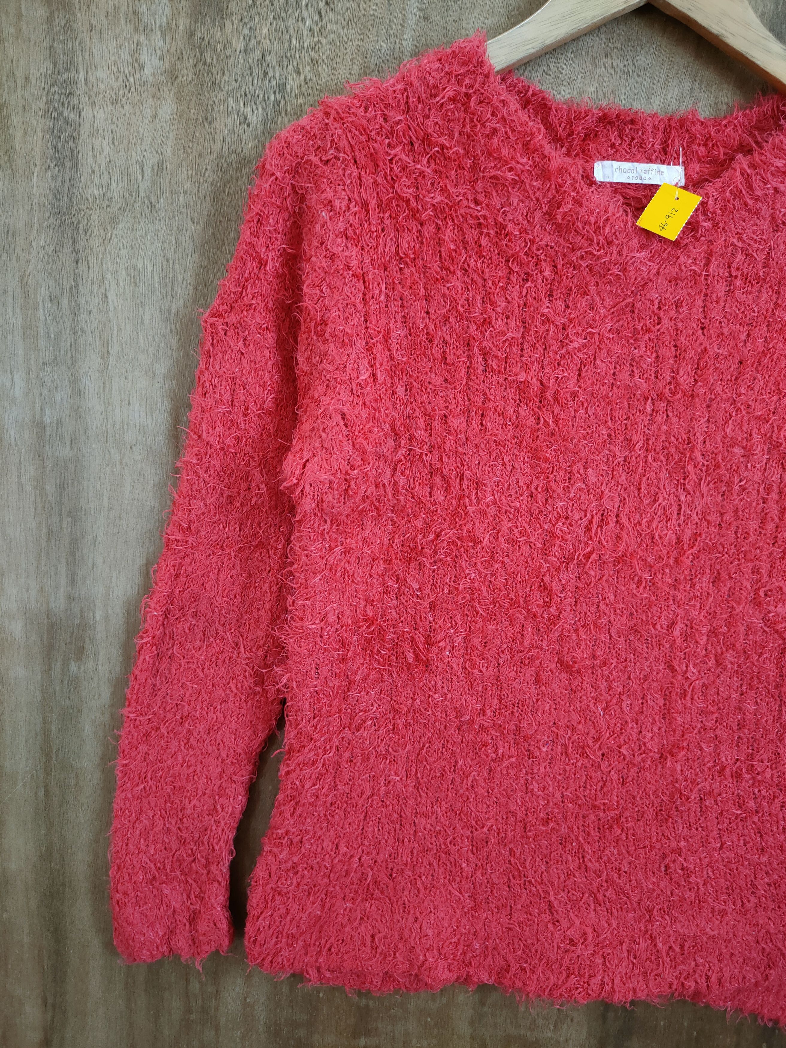 Homespun Knitwear D Chocol Rafine Red Shag shaggy mohair fur knitwear #46-912 Size S / US 4 / IT 40 - 2 Thumbnail