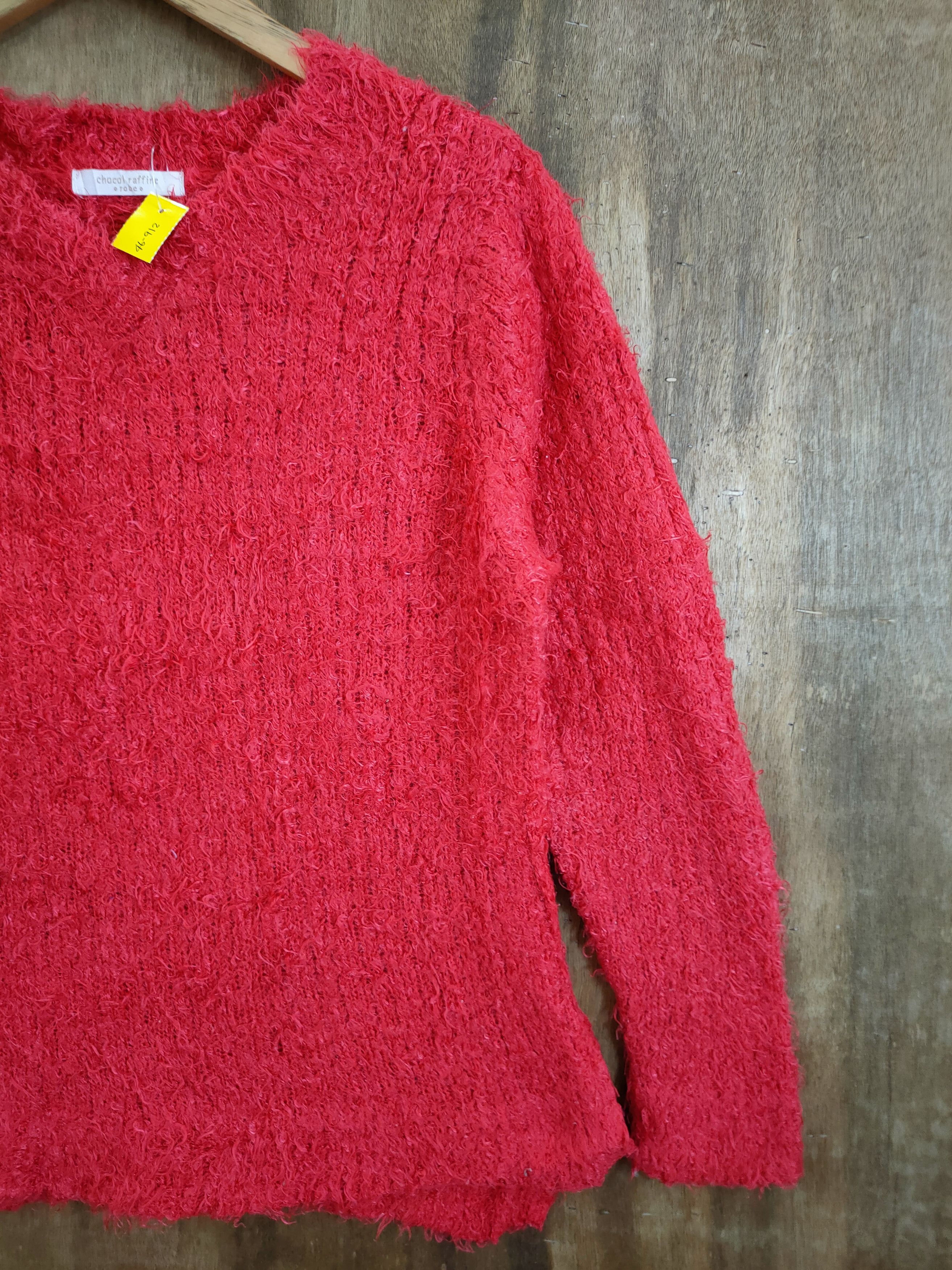 Homespun Knitwear D Chocol Rafine Red Shag shaggy mohair fur knitwear #46-912 Size S / US 4 / IT 40 - 3 Thumbnail