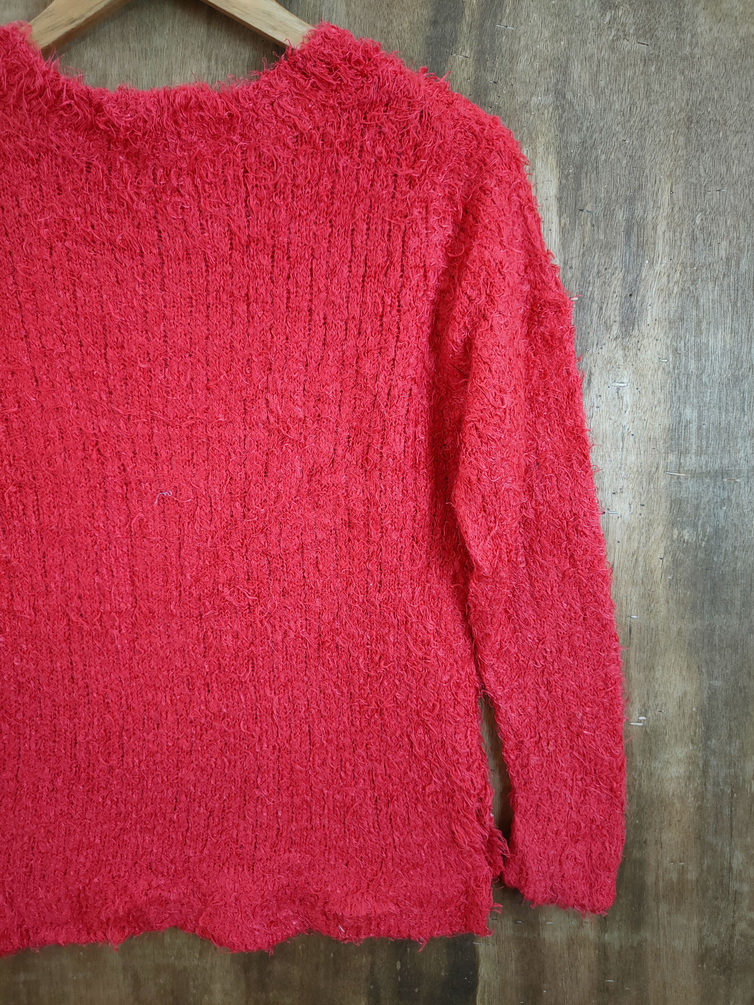 Homespun Knitwear D Chocol Rafine Red Shag shaggy mohair fur knitwear #46-912 Size S / US 4 / IT 40 - 12 Thumbnail