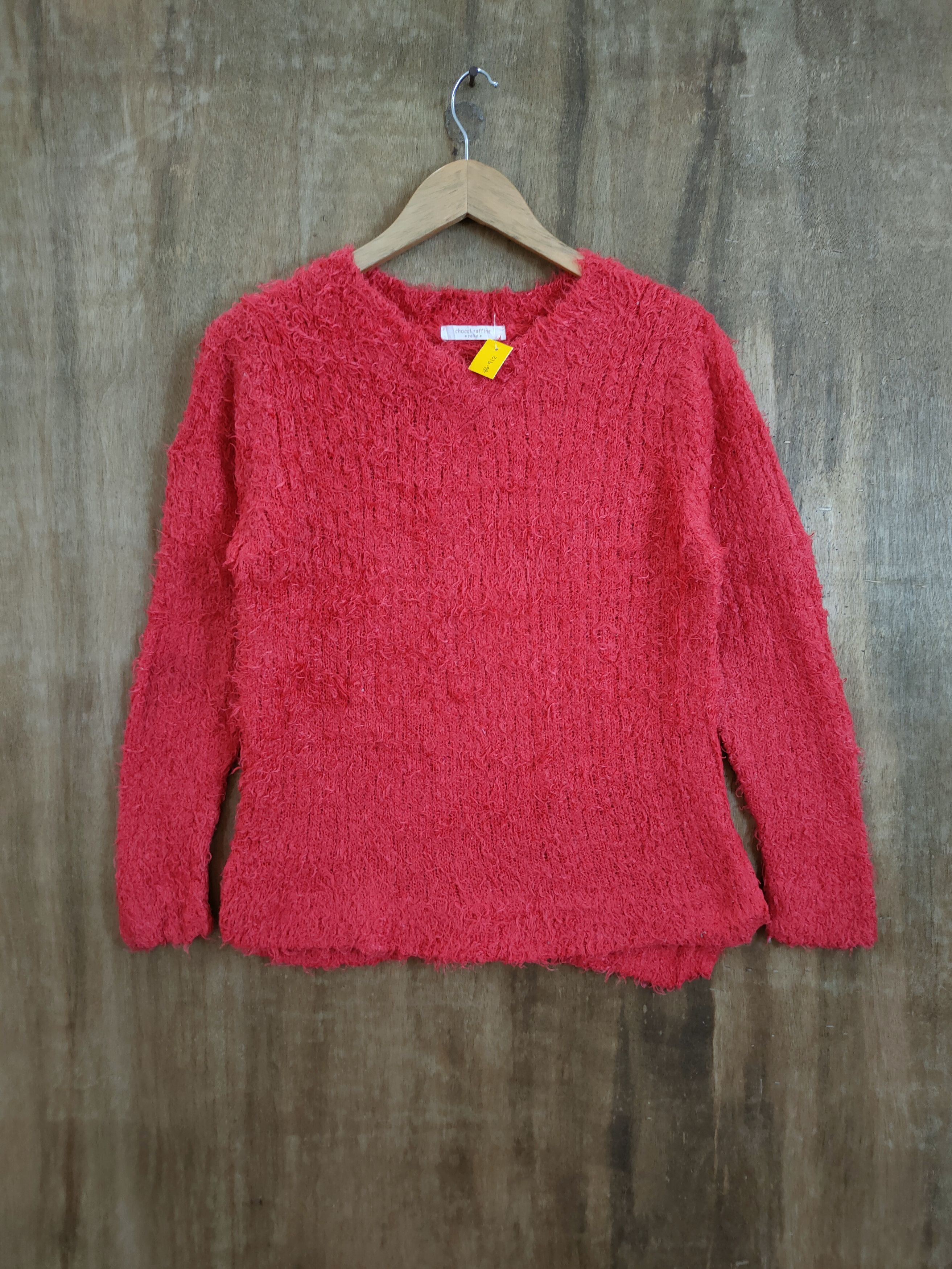 Homespun Knitwear D Chocol Rafine Red Shag shaggy mohair fur knitwear #46-912 Size S / US 4 / IT 40 - 1 Thumbnail