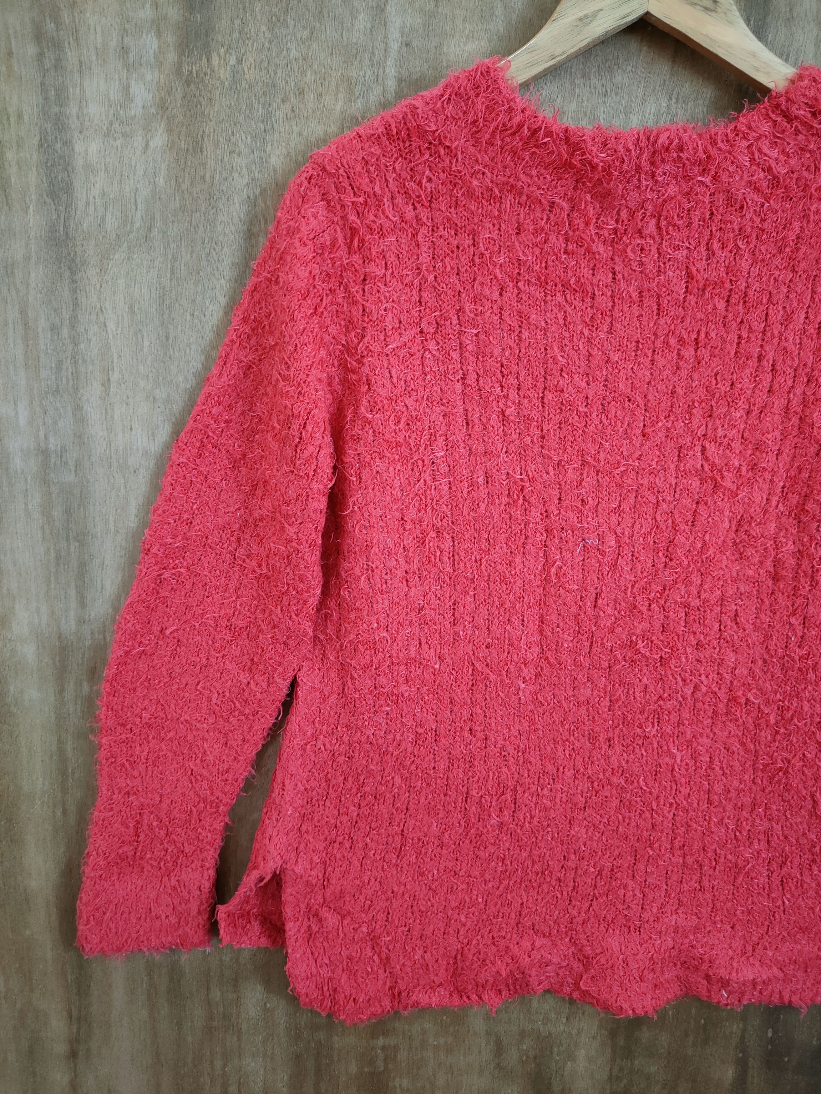 Homespun Knitwear D Chocol Rafine Red Shag shaggy mohair fur knitwear #46-912 Size S / US 4 / IT 40 - 11 Thumbnail
