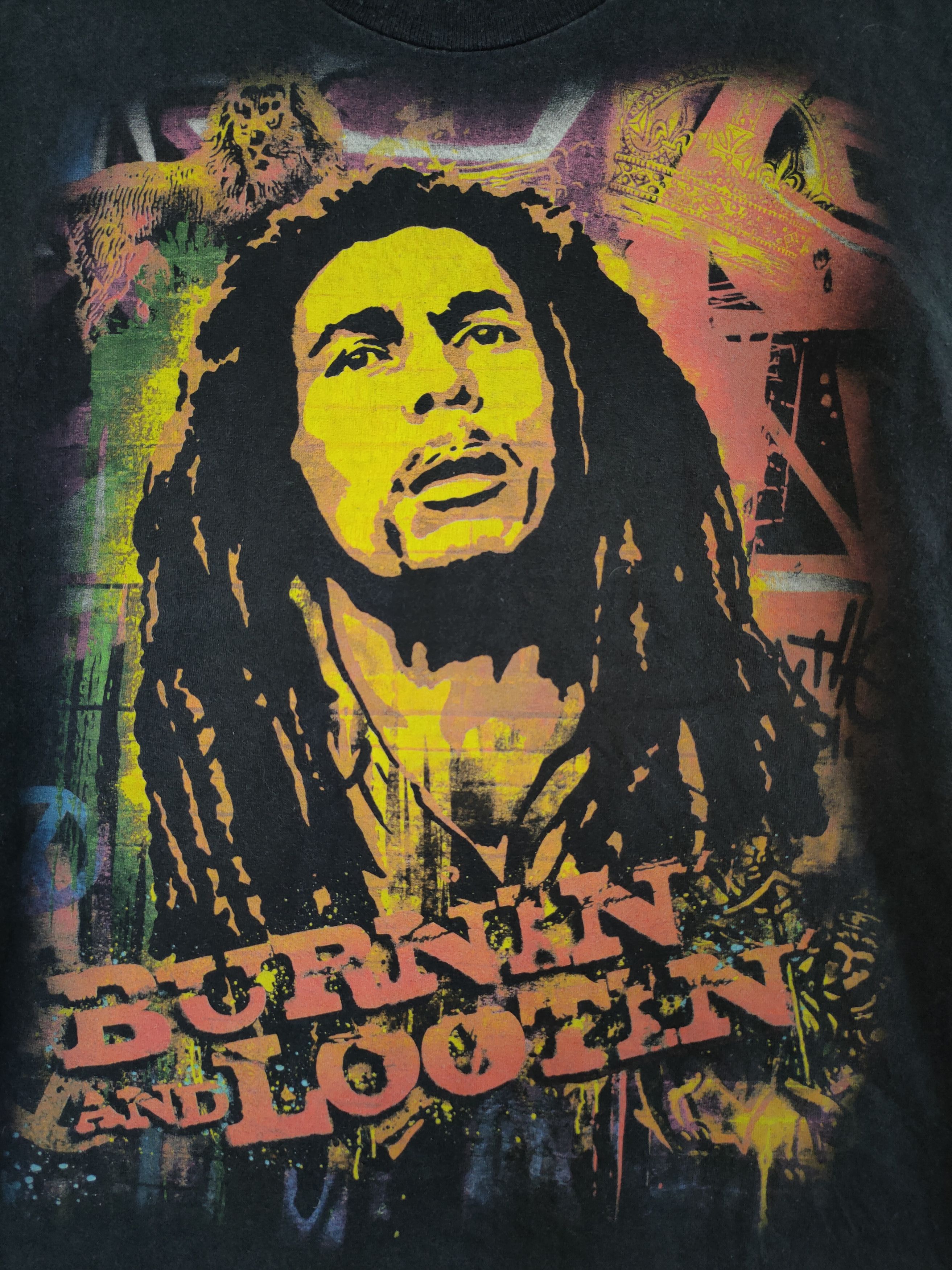 Bob Marley DLL 90' Bob marley Burning & Lootin Vintage tee #46-640 Size US M / EU 48-50 / 2 - 4 Thumbnail
