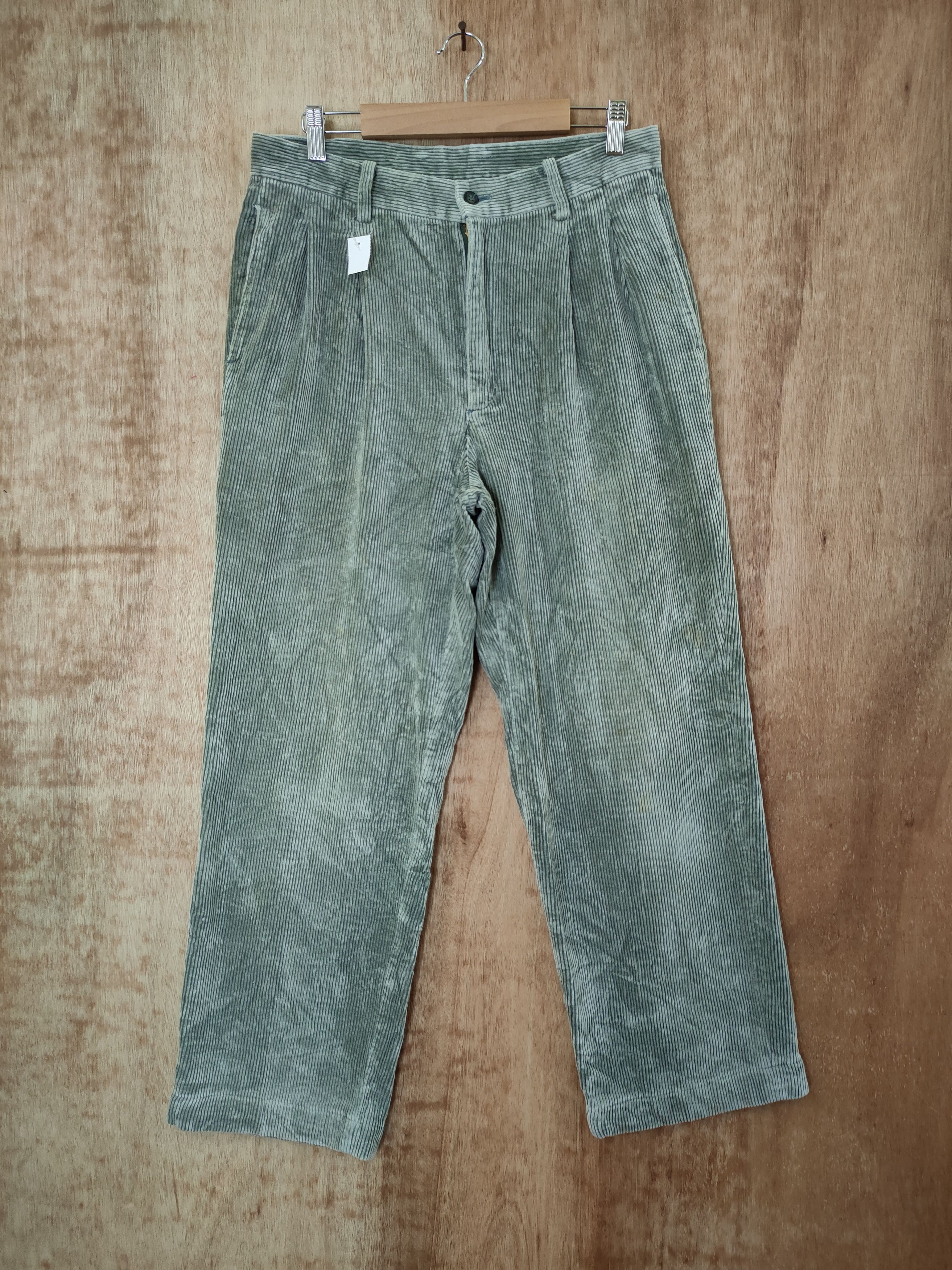 Image of Corduroi Club x Vintage Dl 90's Japan Vintage Corduroy Casual Pants 46-411 in Green/Brown (Size 30)