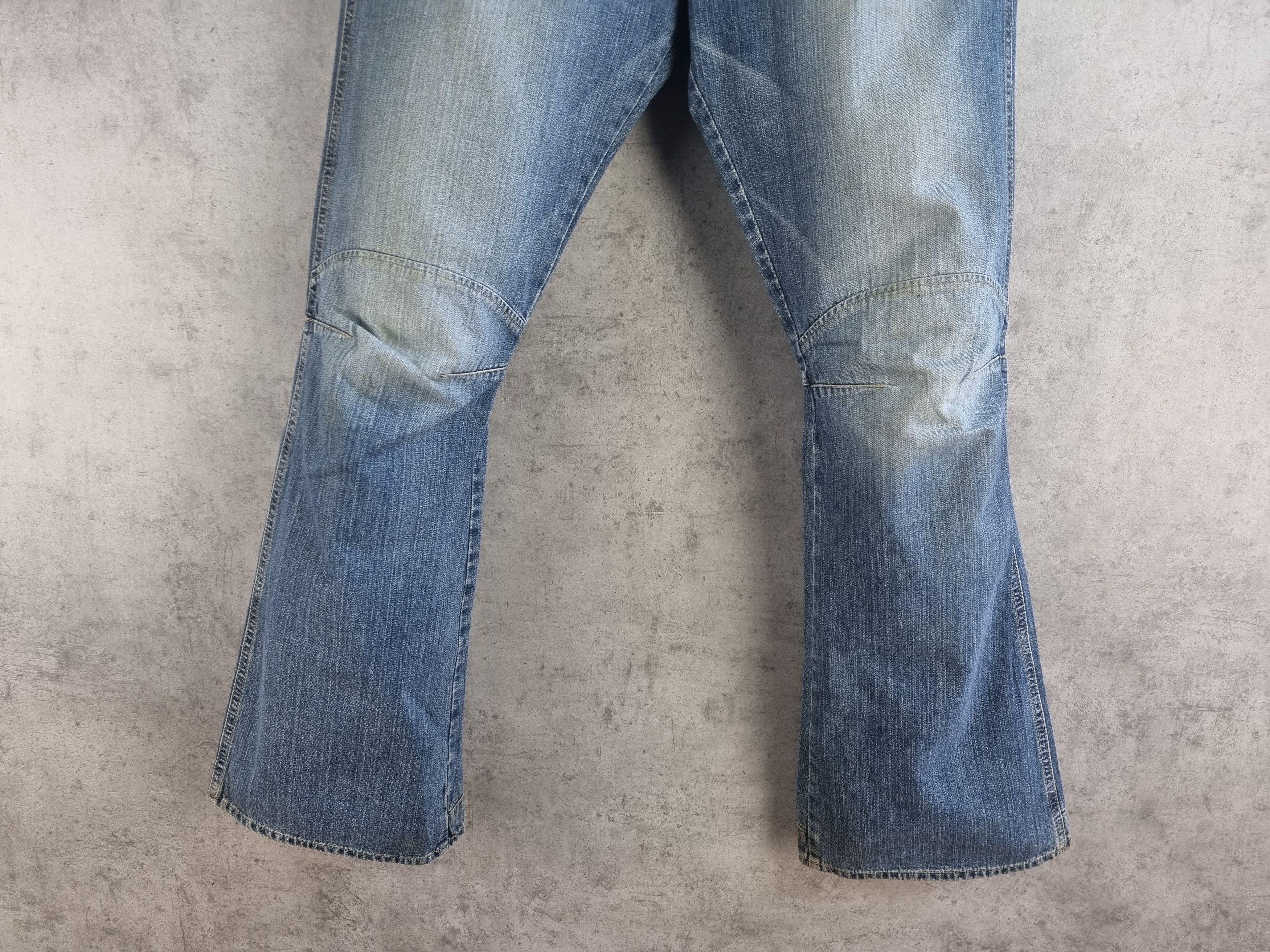 G-Star 90s Rare GSTAR Biker Knee Flared Jeans Stone Washed Size US 33 - 11 Thumbnail