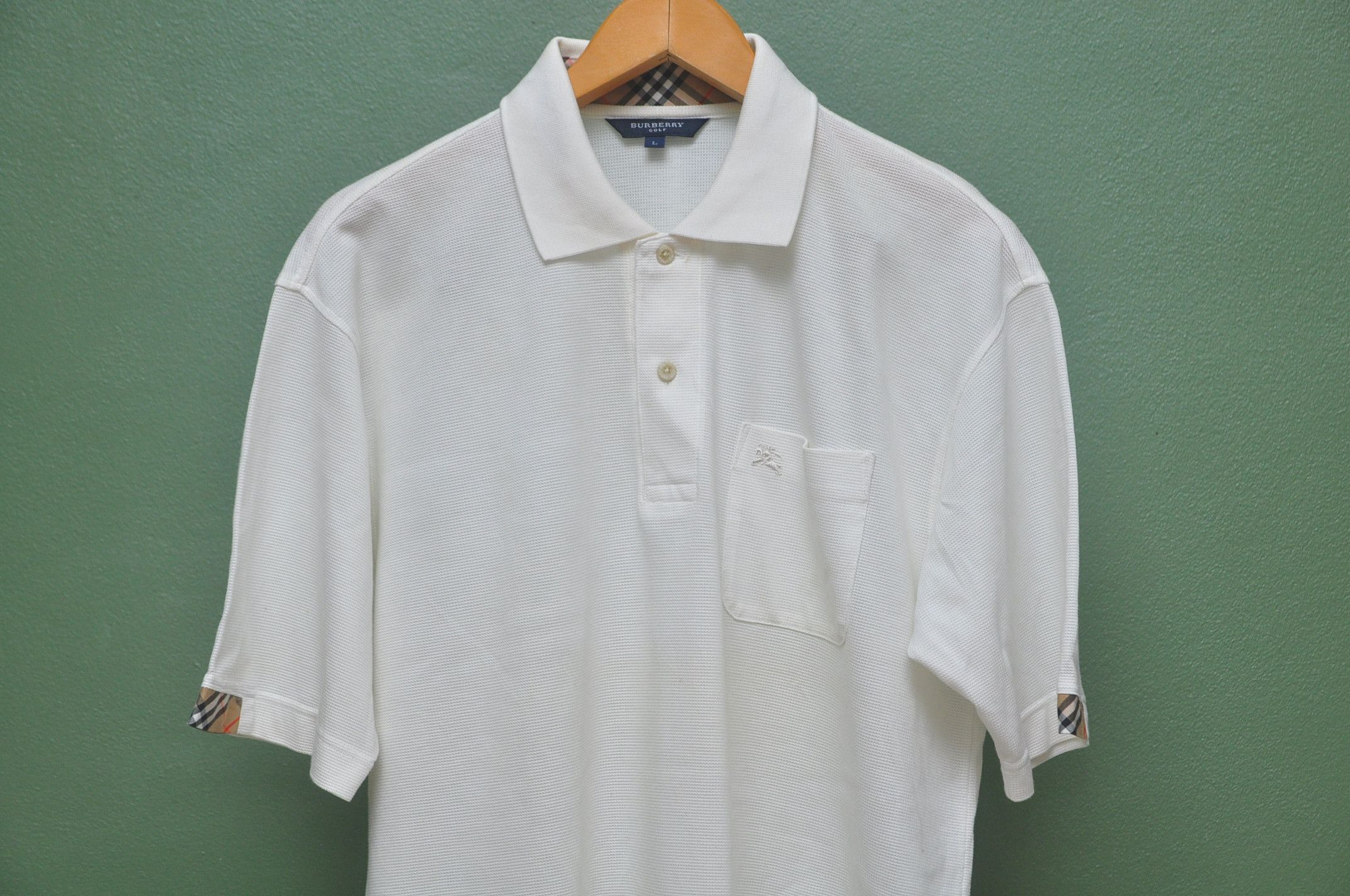 Burberry × Designer × Japanese Brand Vintage Burberry Golf Shirt Designer Fashion Style Size US L / EU 52-54 / 3 - 3 Thumbnail