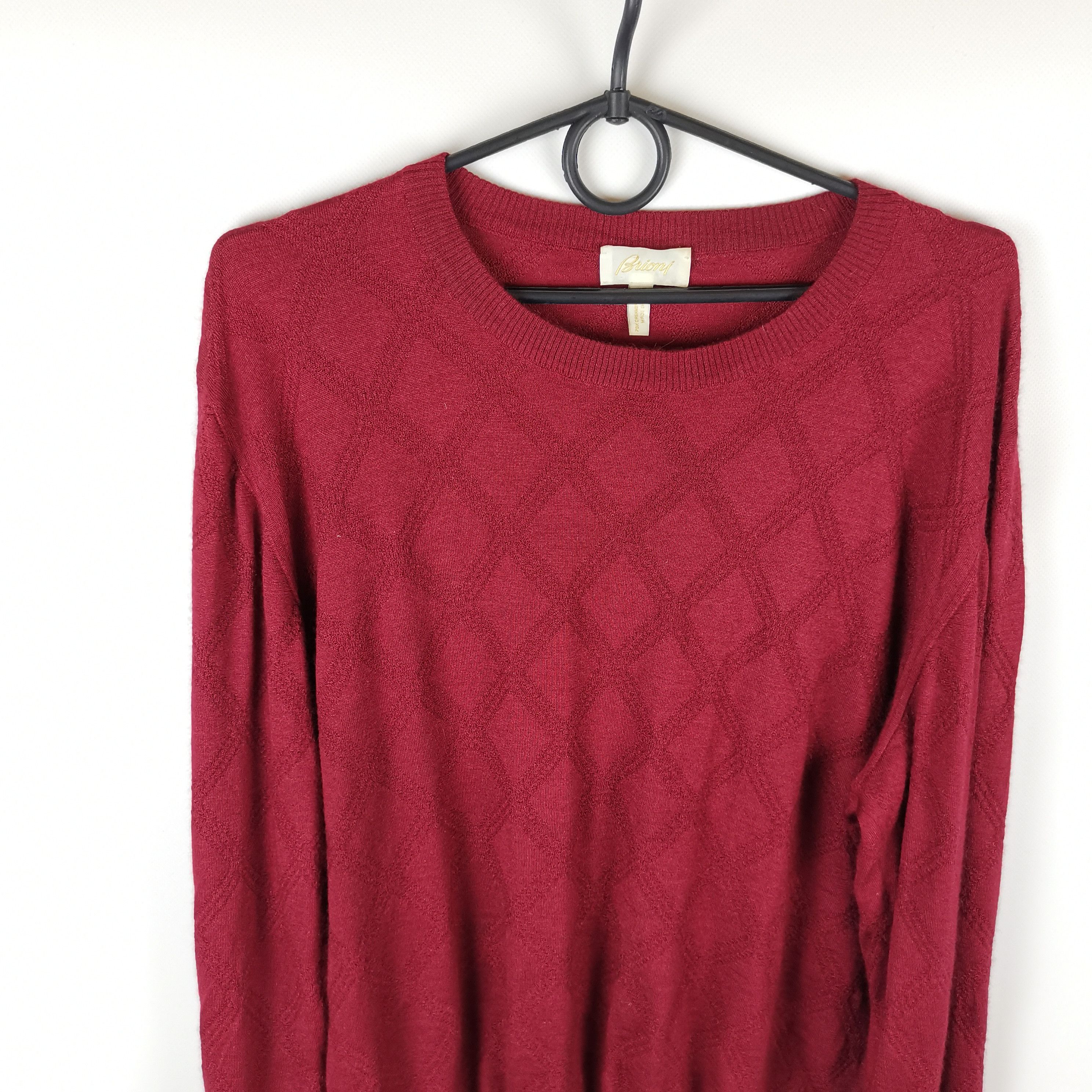 Brioni Brioni cashmere silk burgundy classic sweater Size US L / EU 52-54 / 3 - 3 Thumbnail