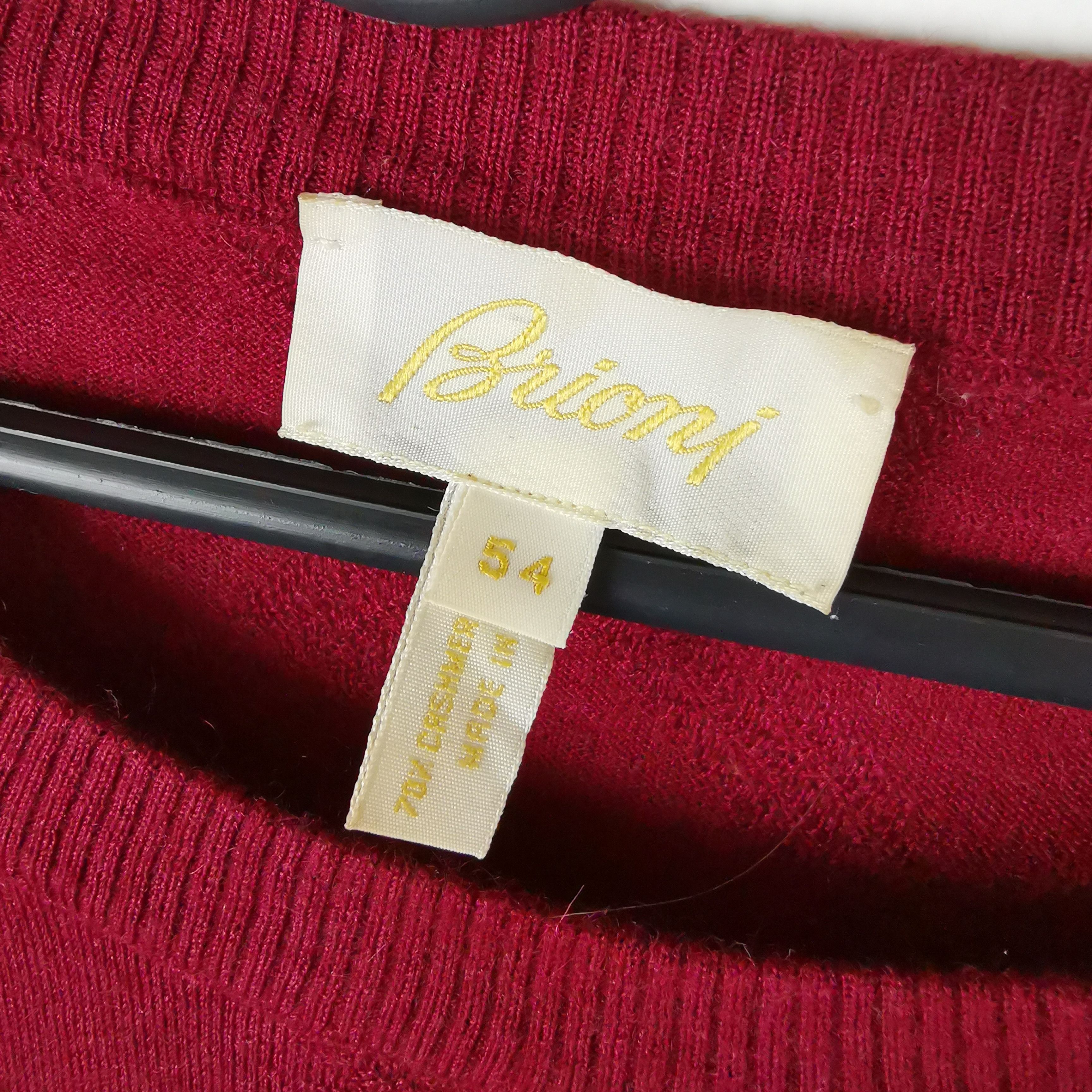 Brioni Brioni cashmere silk burgundy classic sweater Size US L / EU 52-54 / 3 - 6 Thumbnail