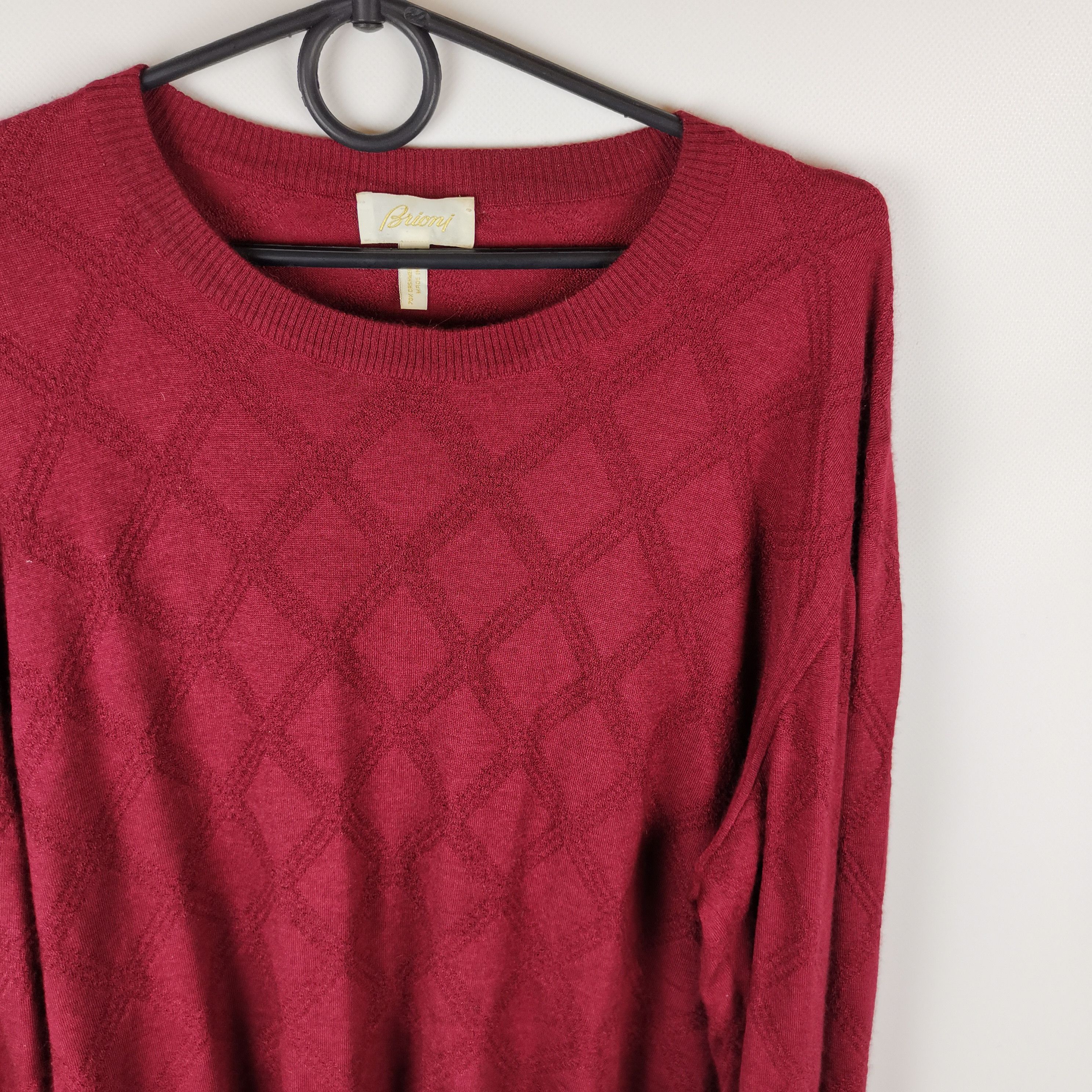 Brioni Brioni cashmere silk burgundy classic sweater Size US L / EU 52-54 / 3 - 5 Thumbnail