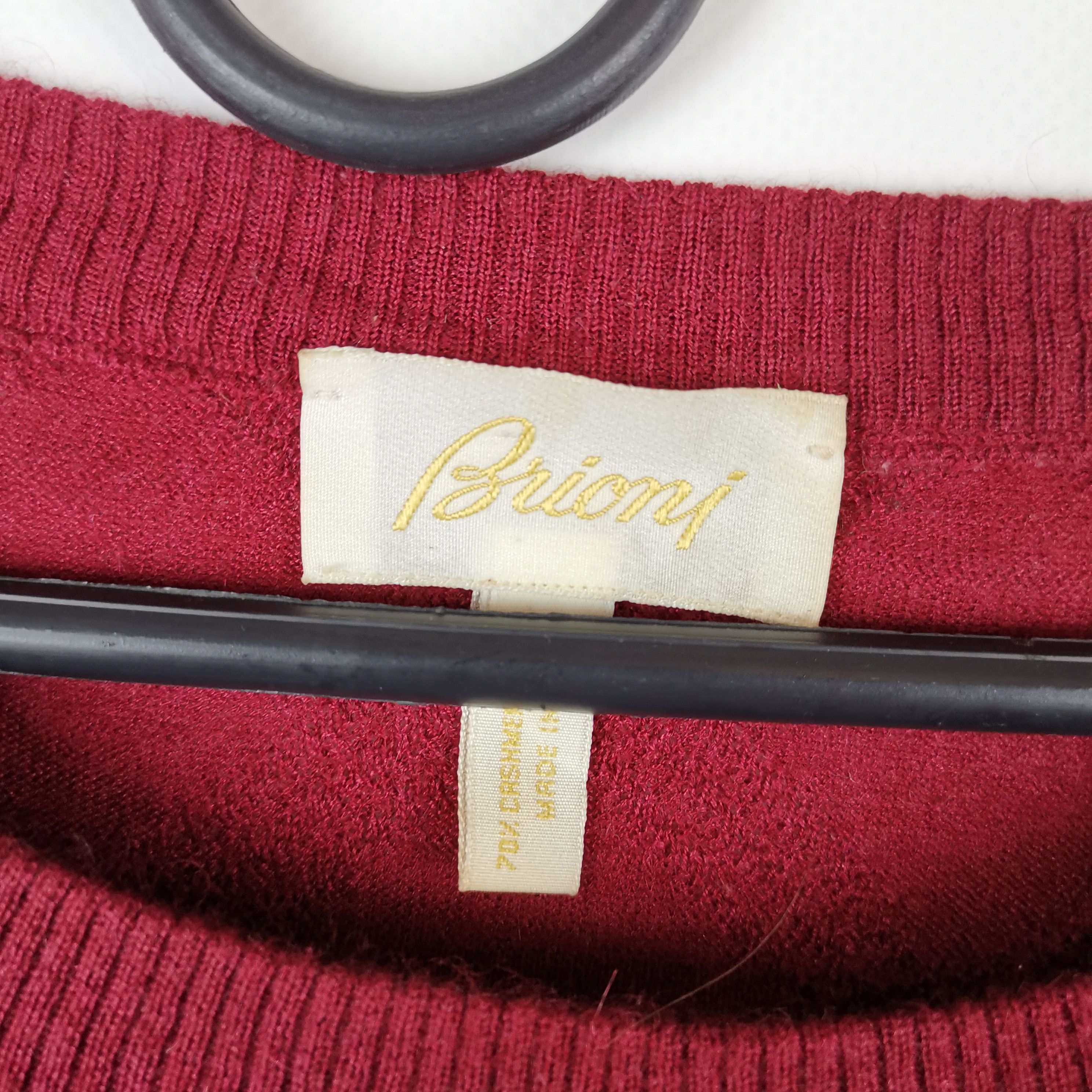 Brioni Brioni cashmere silk burgundy classic sweater Size US L / EU 52-54 / 3 - 4 Thumbnail