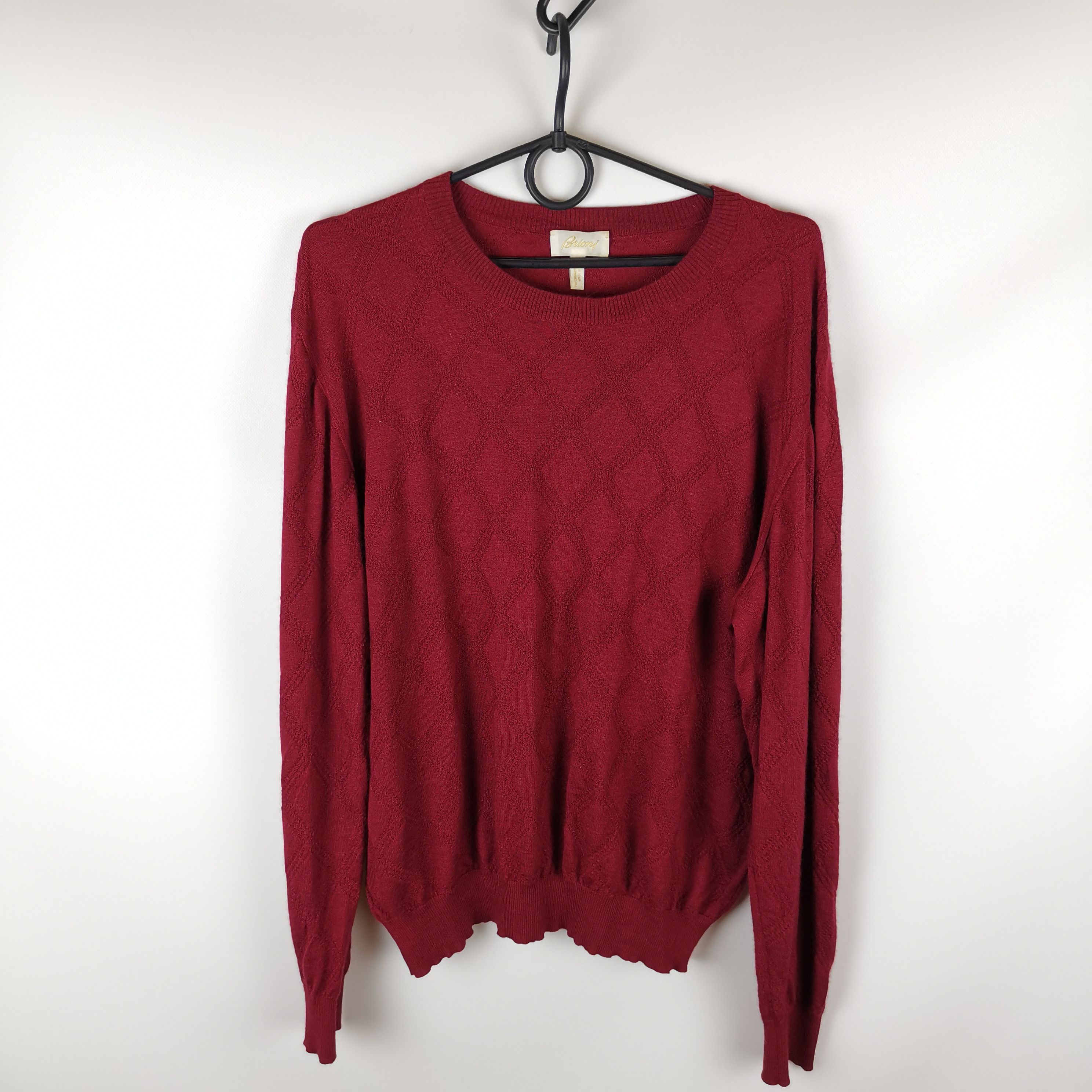 Brioni Brioni cashmere silk burgundy classic sweater Size US L / EU 52-54 / 3 - 2 Thumbnail