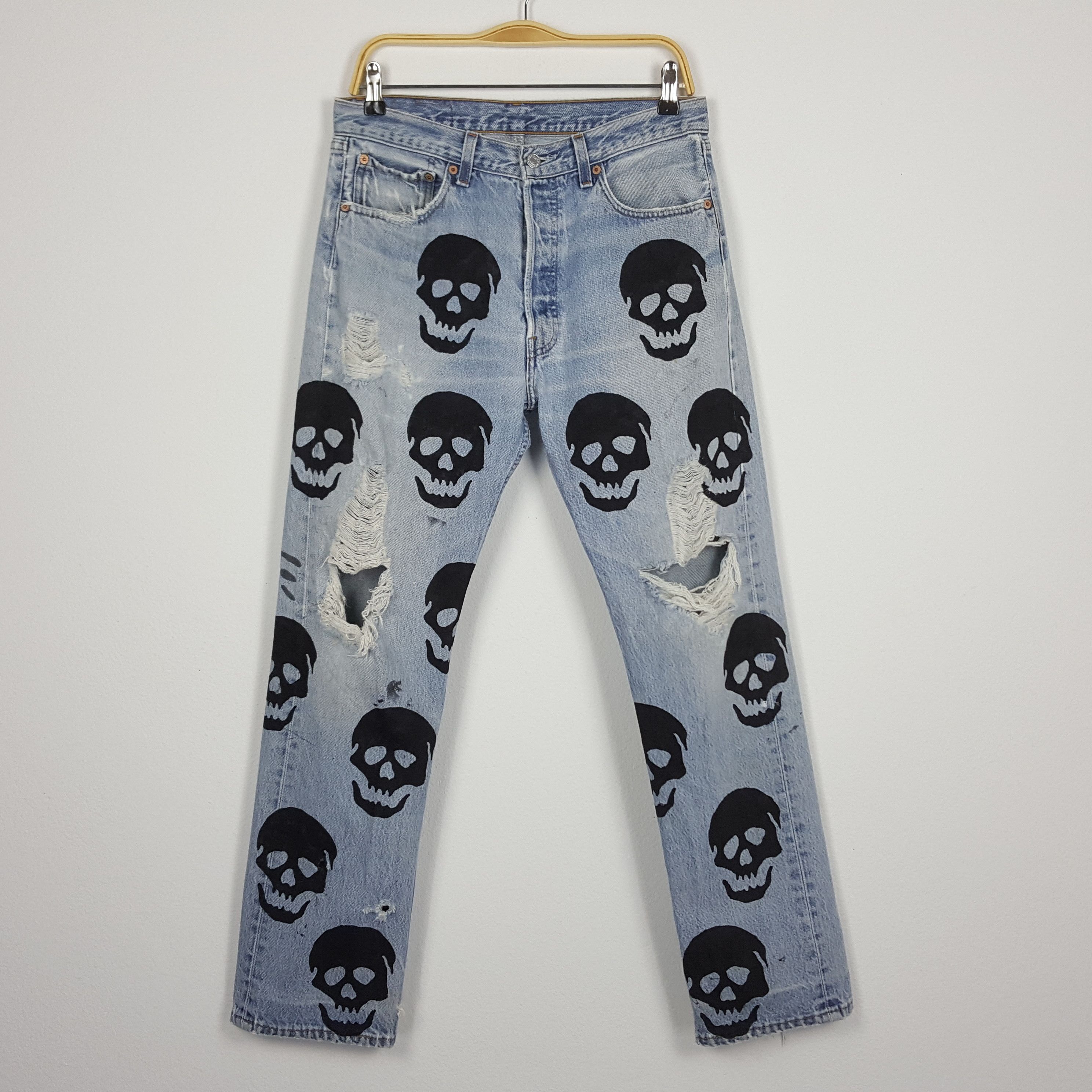 Levi's × Vintage Vintage Levi's 501 X Skull Distressed Kurt Cobai Pants cp1 Size US 32 / EU 48 - 1 Thumbnail