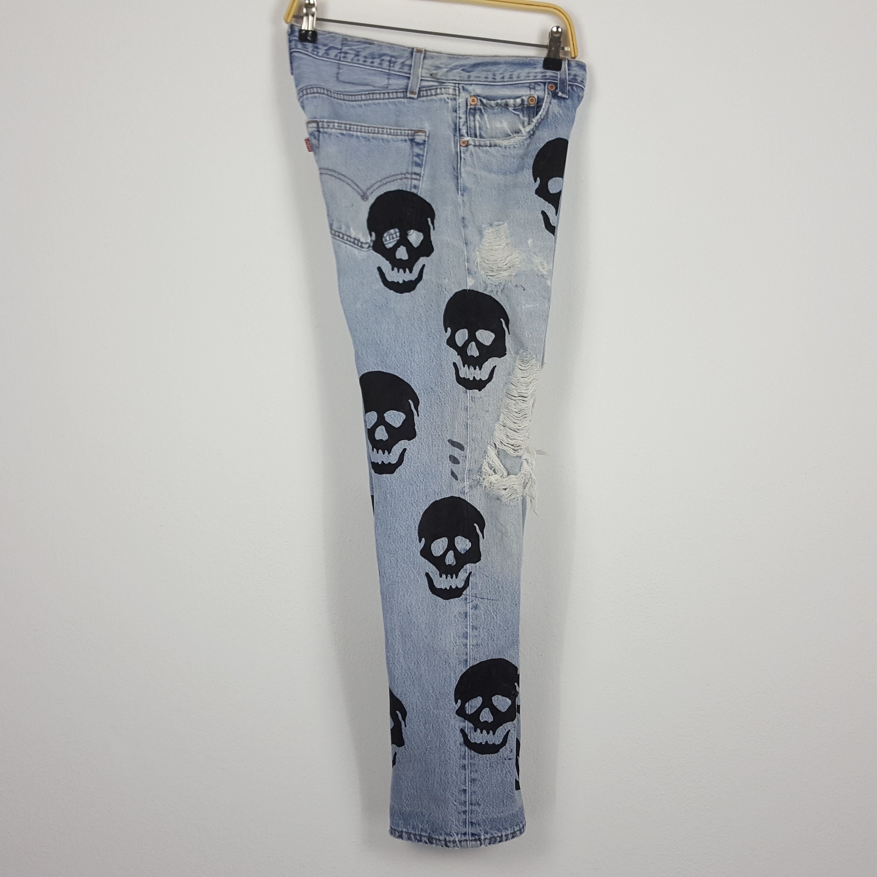 Levi's × Vintage Vintage Levi's 501 X Skull Distressed Kurt Cobai Pants cp1 Size US 32 / EU 48 - 10 Thumbnail