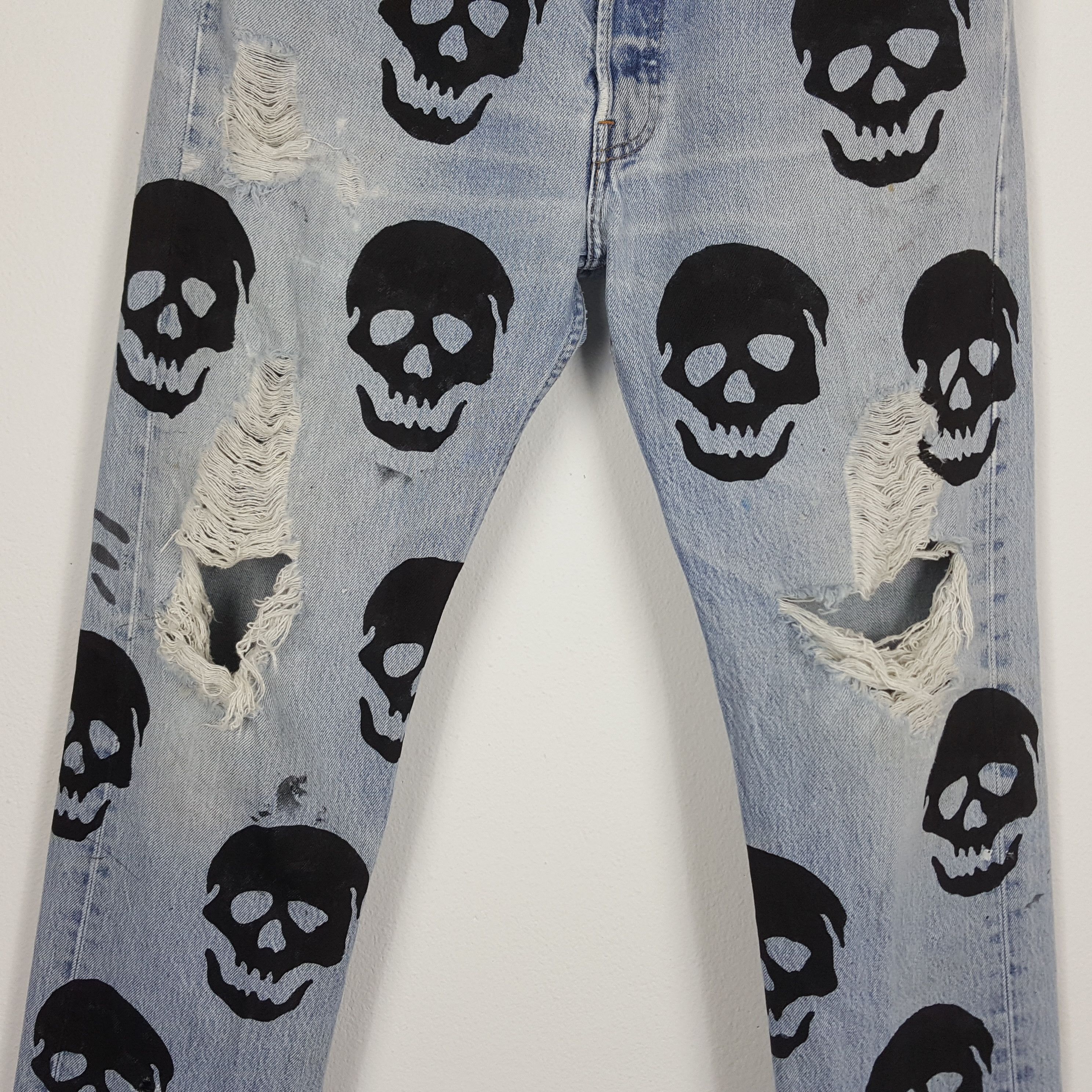 Levi's × Vintage Vintage Levi's 501 X Skull Distressed Kurt Cobai Pants cp1 Size US 32 / EU 48 - 6 Thumbnail