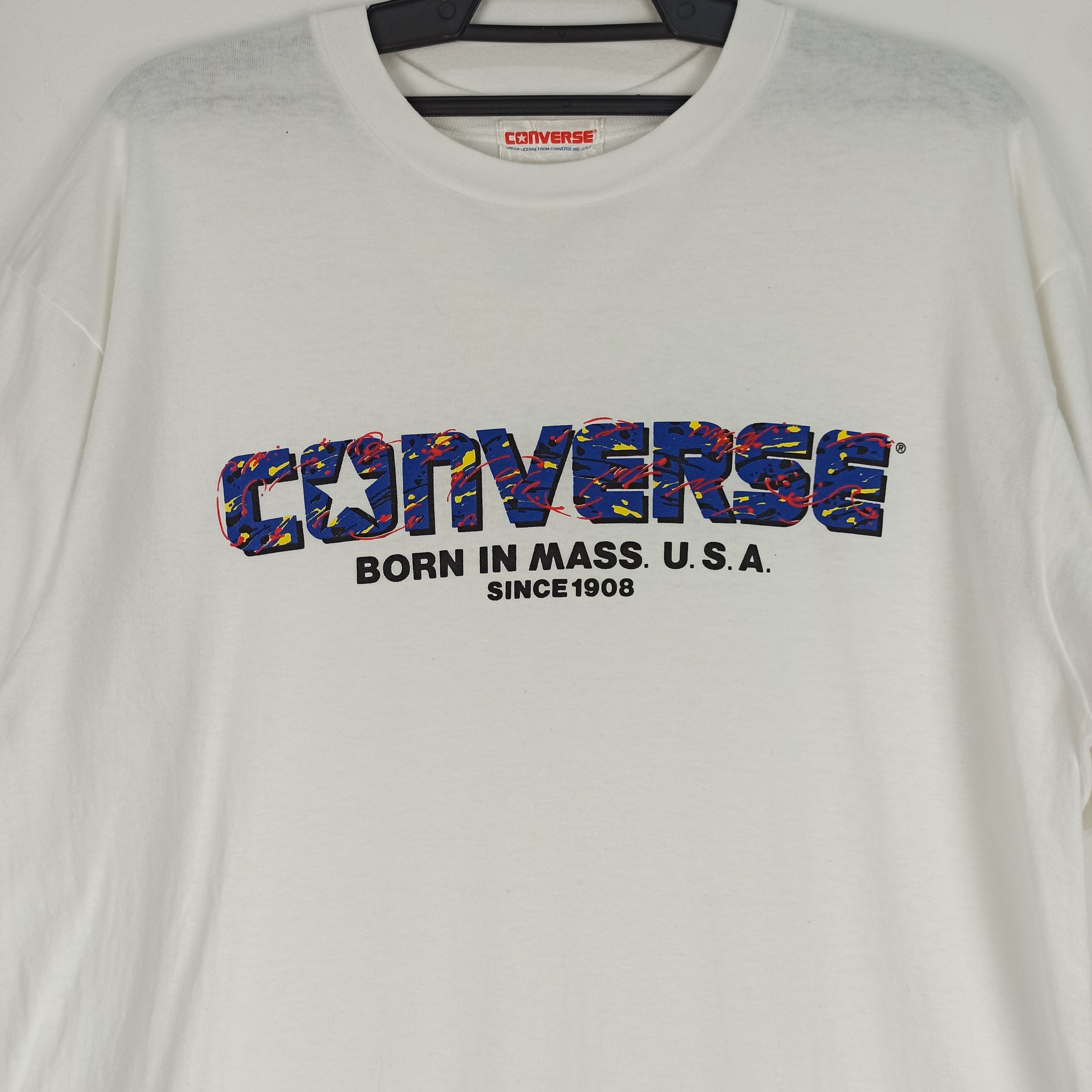 Converse Rare🔥 Converse Big Logo Tshirt Made in Japan Size US L / EU 52-54 / 3 - 2 Thumbnail