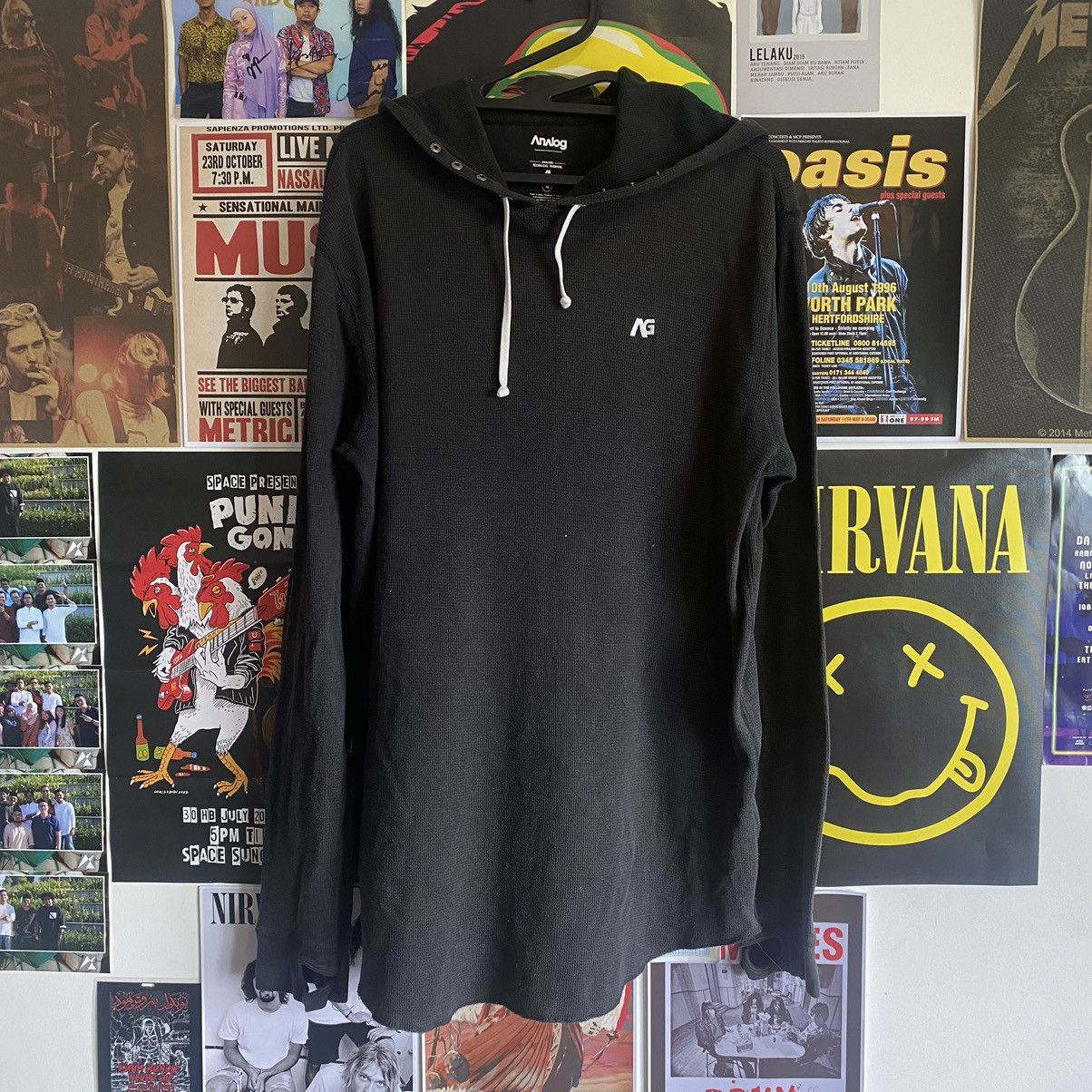 image of Analog Technical Fashion Hoodie in Black, Men's (Size Medium)