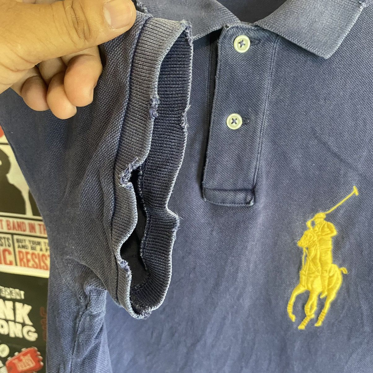 Vintage Vintage Polo Ralph Lauren Big Logo Distressed Shirt Size US S / EU 44-46 / 1 - 5 Thumbnail