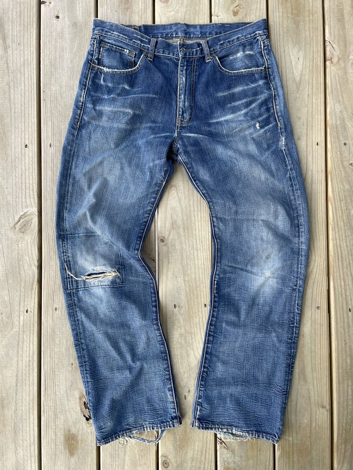 VINTAGE RALPH LAUREN DISTRESSED DENIM PANTS