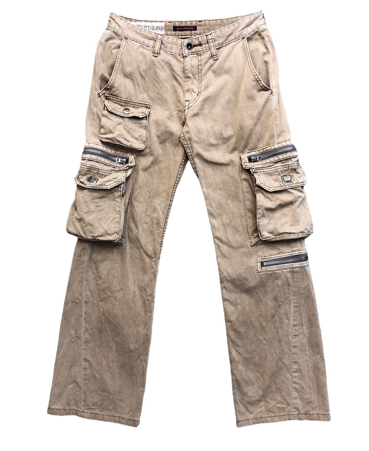 image of Khaki Surplus x Surplus Cargo Pants 10 Pockets Like Kanye West Cargo Pant in Brown, Men's (Size 28)