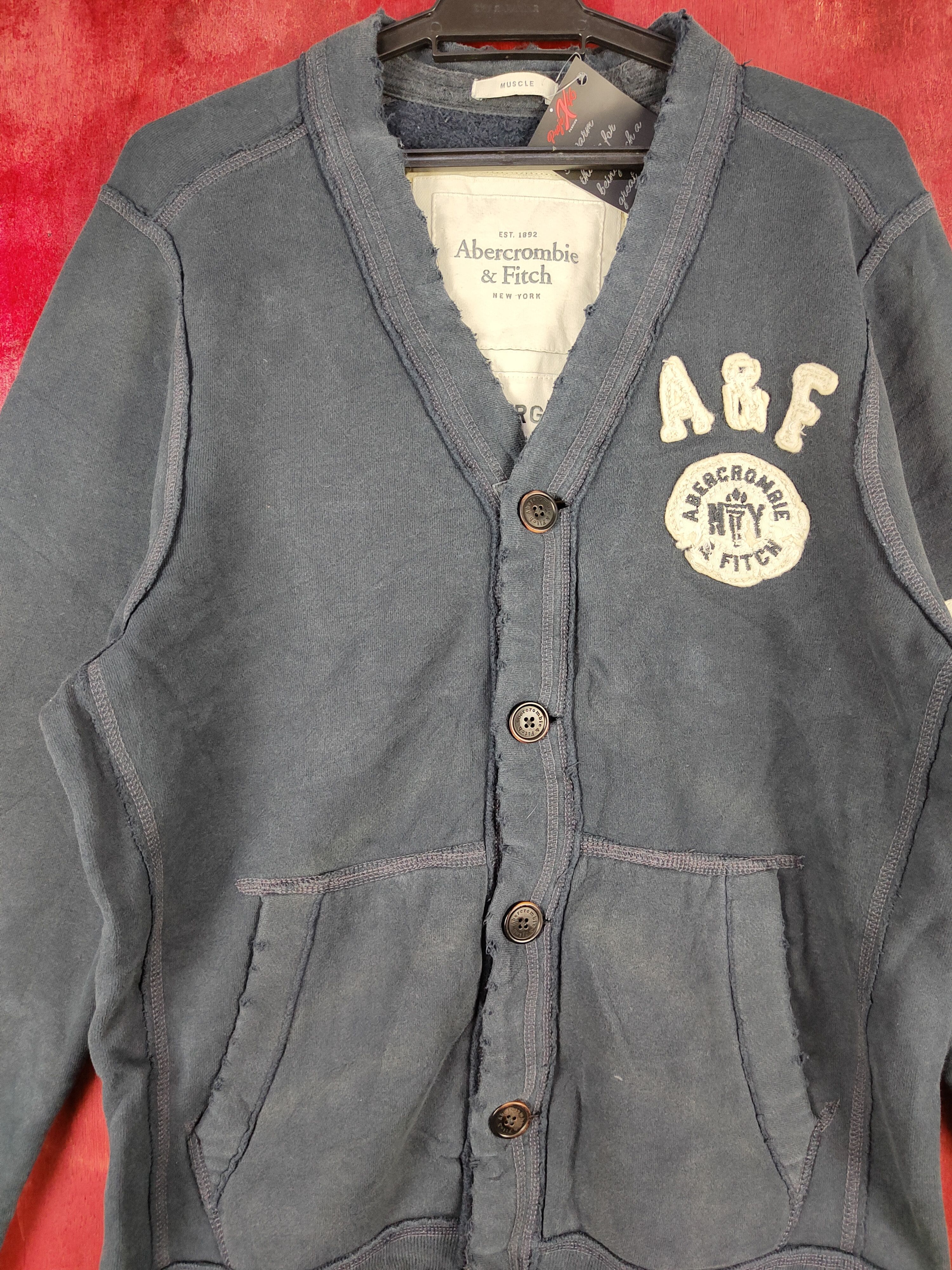 Abercrombie & Fitch Muscle - Abercrombie & Fitch Dark Blue cardigan japan #4826 Size US XL / EU 56 / 4 - 2 Thumbnail