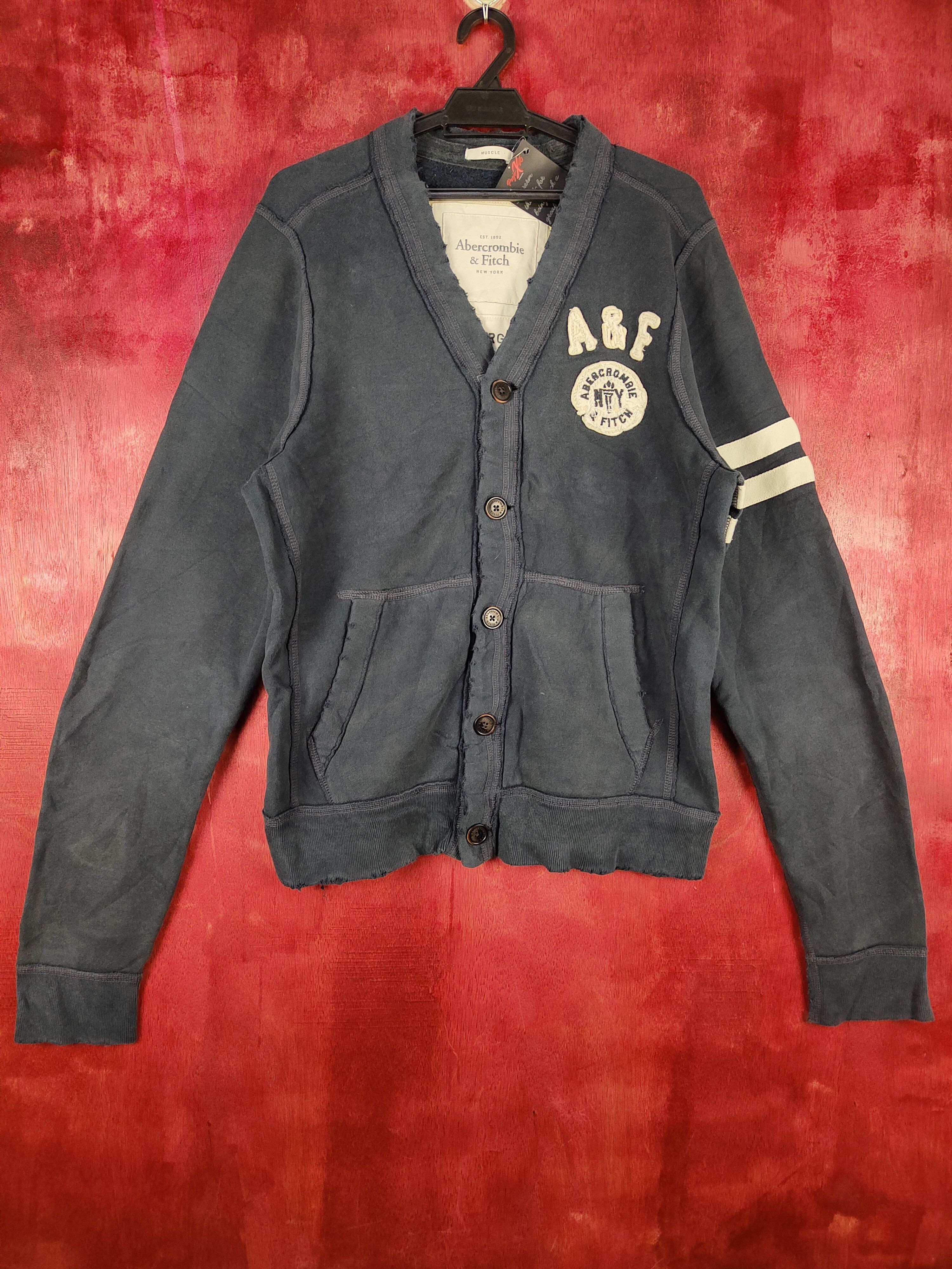 Abercrombie & Fitch Muscle - Abercrombie & Fitch Dark Blue cardigan japan #4826 Size US XL / EU 56 / 4 - 1 Thumbnail