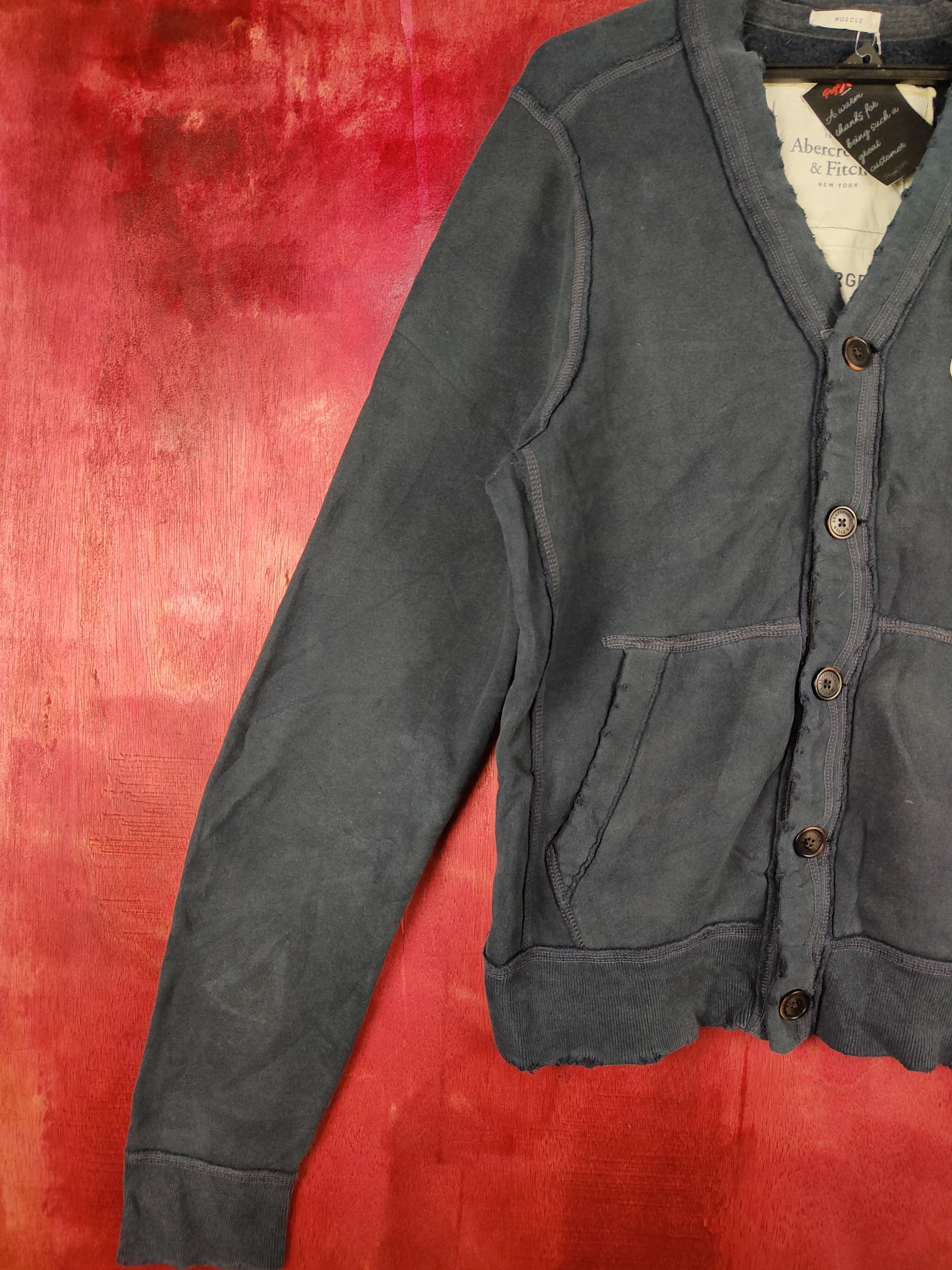 Abercrombie & Fitch Muscle - Abercrombie & Fitch Dark Blue cardigan japan #4826 Size US XL / EU 56 / 4 - 3 Thumbnail