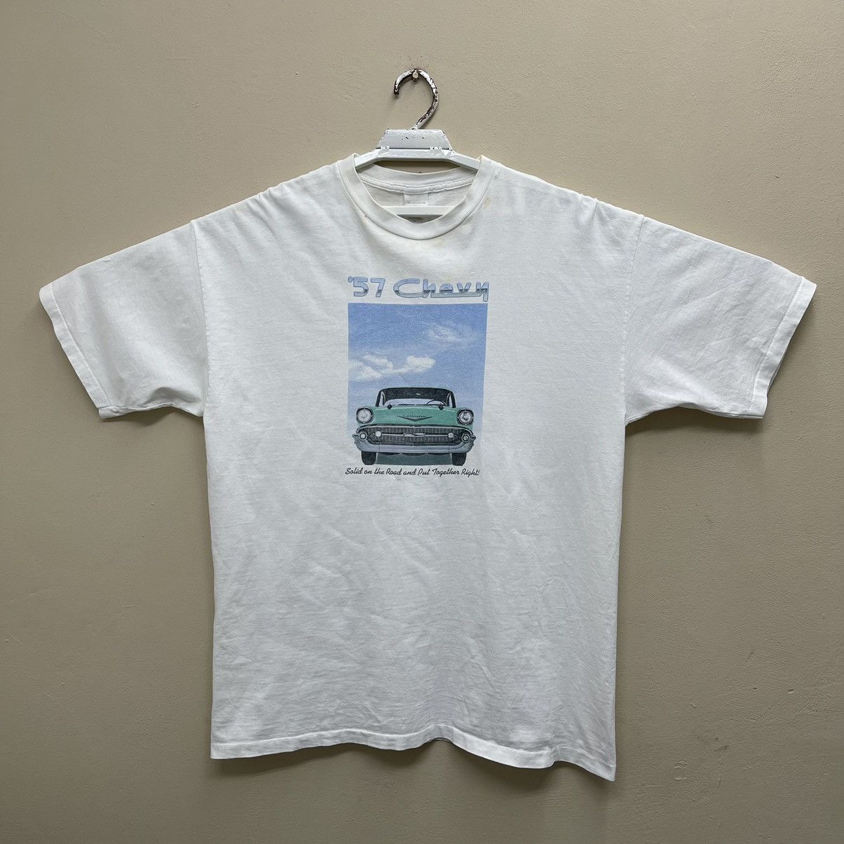 Beauty Beast × Vintage Vintage 90s T-Shirt 57 Chevy Promo Shirt Size Xlarge Size US XL / EU 56 / 4 - 1 Thumbnail