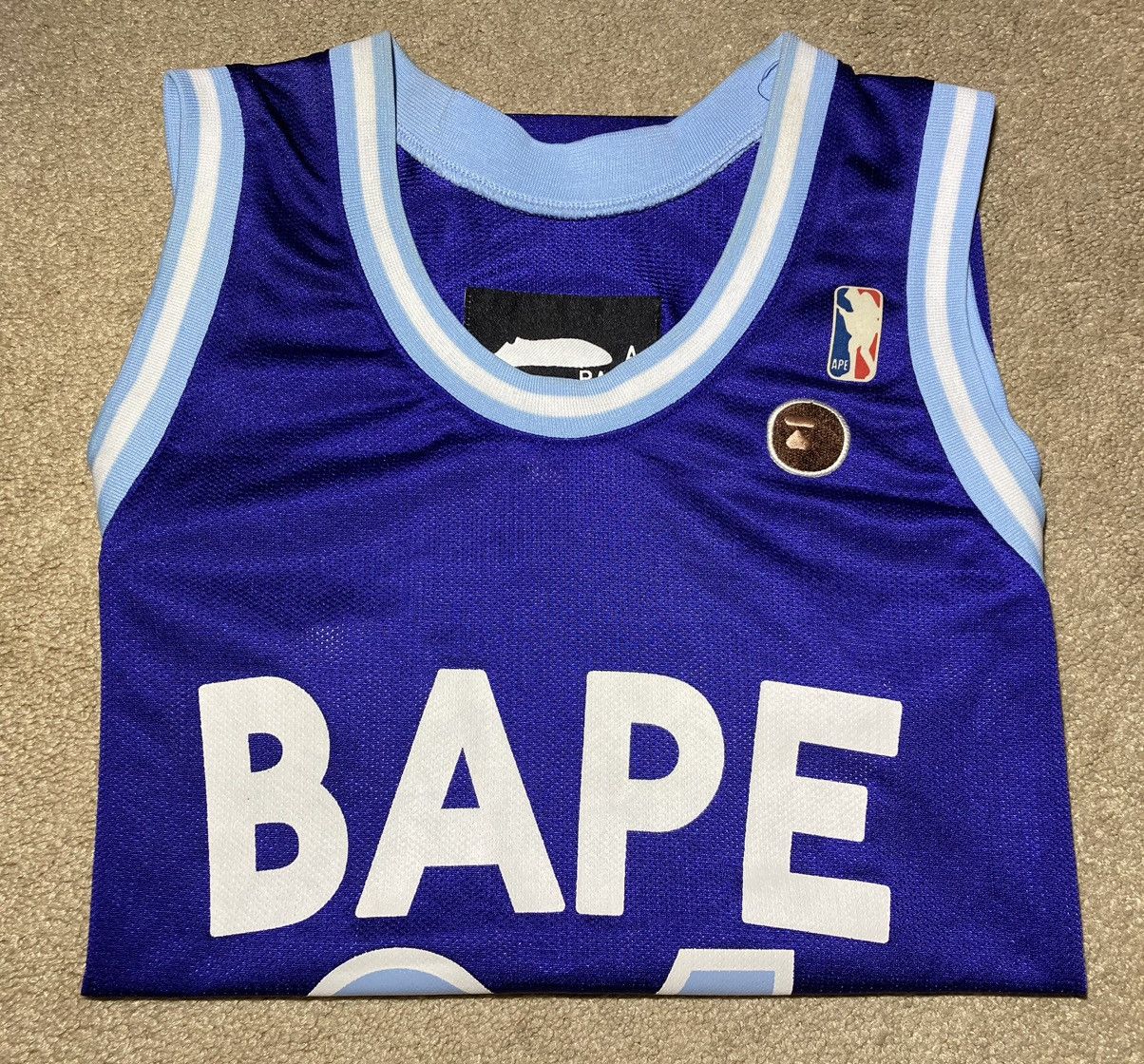 image of 2004 Bape Jersey Basketball Lakers Kobe Bryant 04 Ice Blue, Men's (Size Medium)