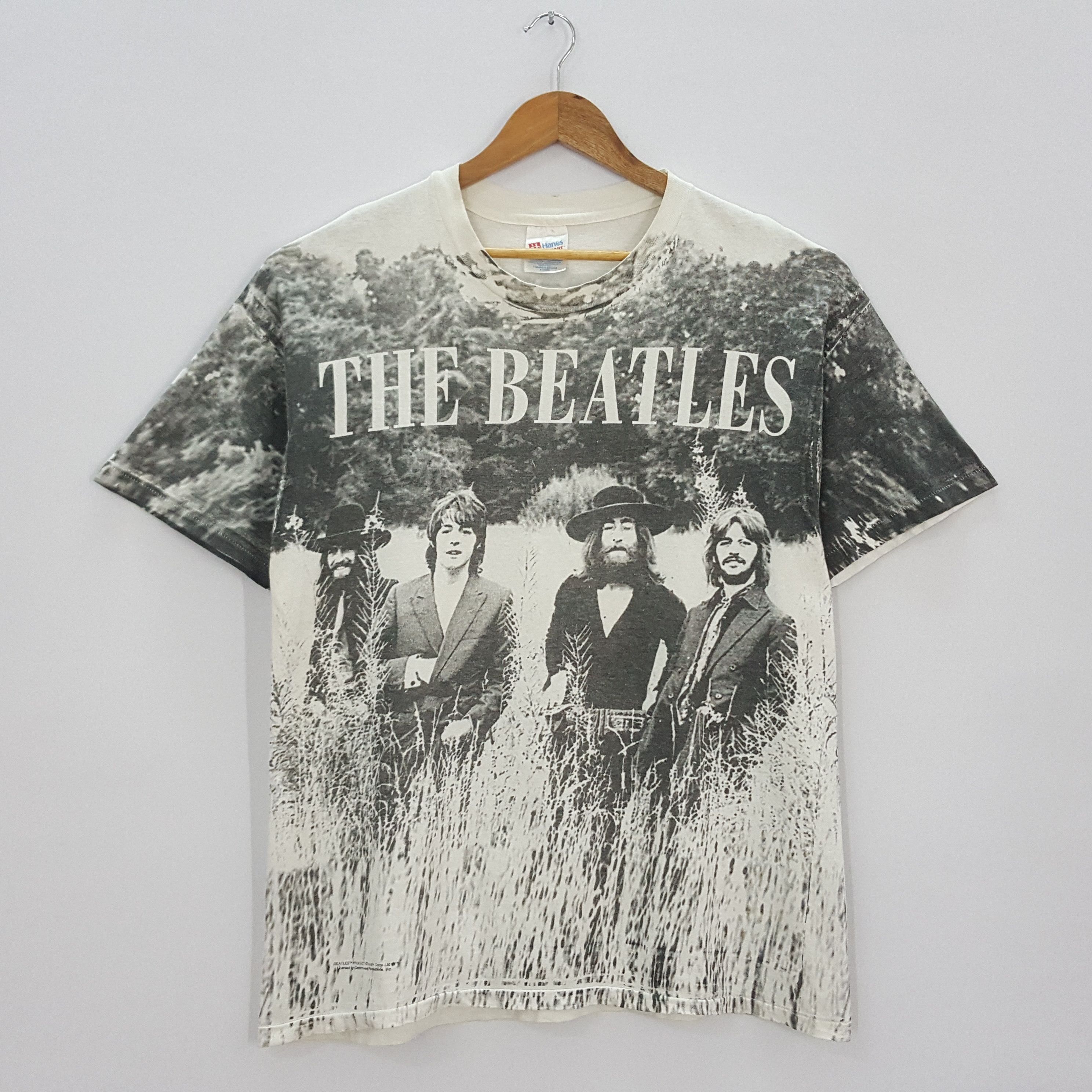 Band Tees × Vintage Vintage 90's THE BEATLES English Band Full Print T-shirt Size US XL / EU 56 / 4 - 1 Thumbnail