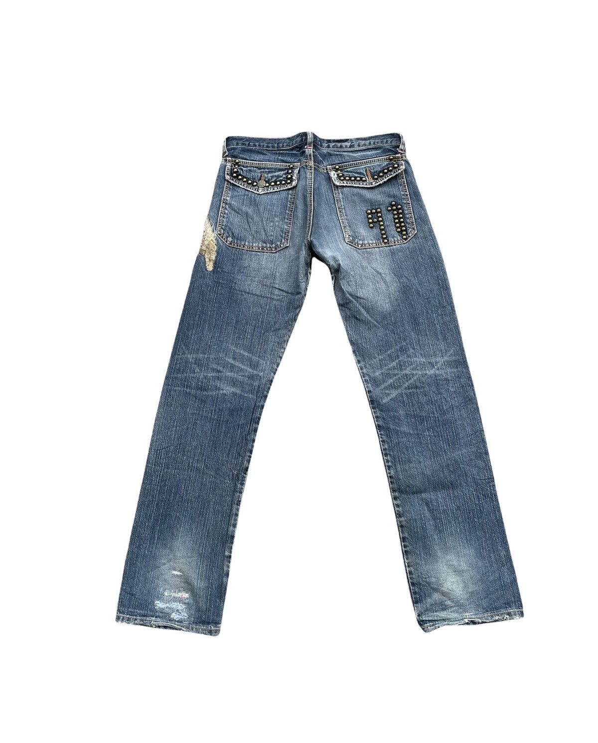 Japanese Brand Japanesse Traditional Eagle Emboiderey Denim Size US 33 - 6 Thumbnail