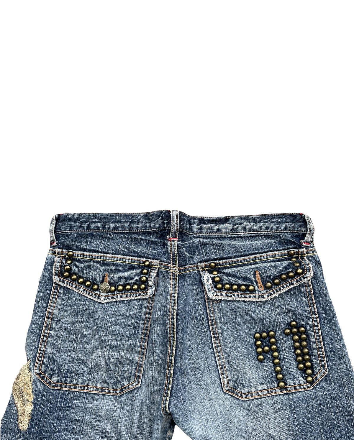 Japanese Brand Japanesse Traditional Eagle Emboiderey Denim Size US 33 - 9 Thumbnail