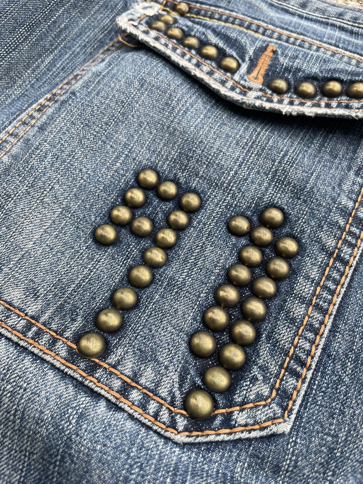 Japanese Brand Japanesse Traditional Eagle Emboiderey Denim Size US 33 - 11 Thumbnail