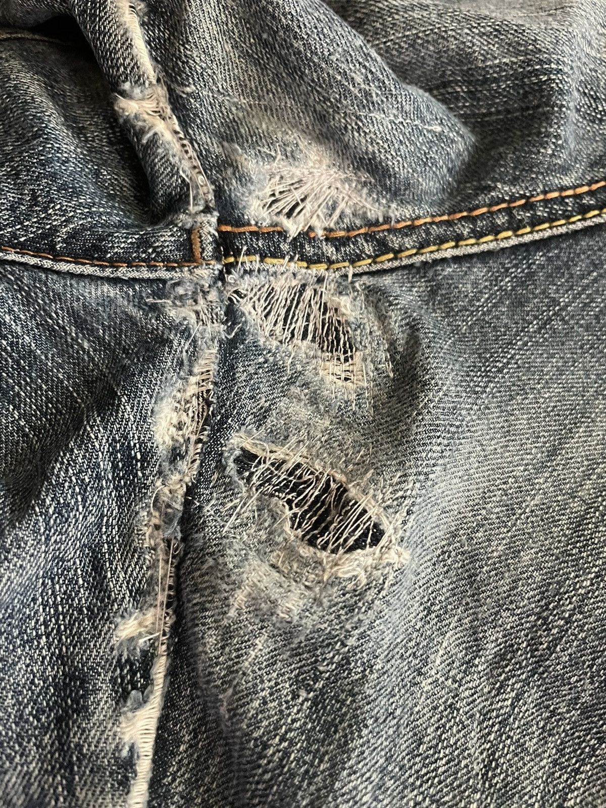 Japanese Brand Japanesse Traditional Eagle Emboiderey Denim Size US 33 - 18 Thumbnail