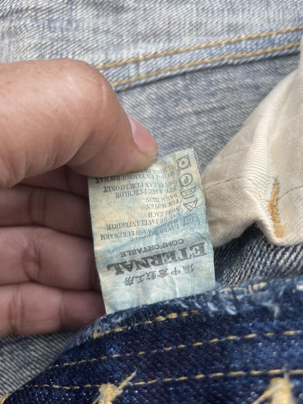 Eternal × Japanese Brand Vintage Eternal Japan Aging Faded Distressed Denim Size US 34 / EU 50 - 17 Thumbnail