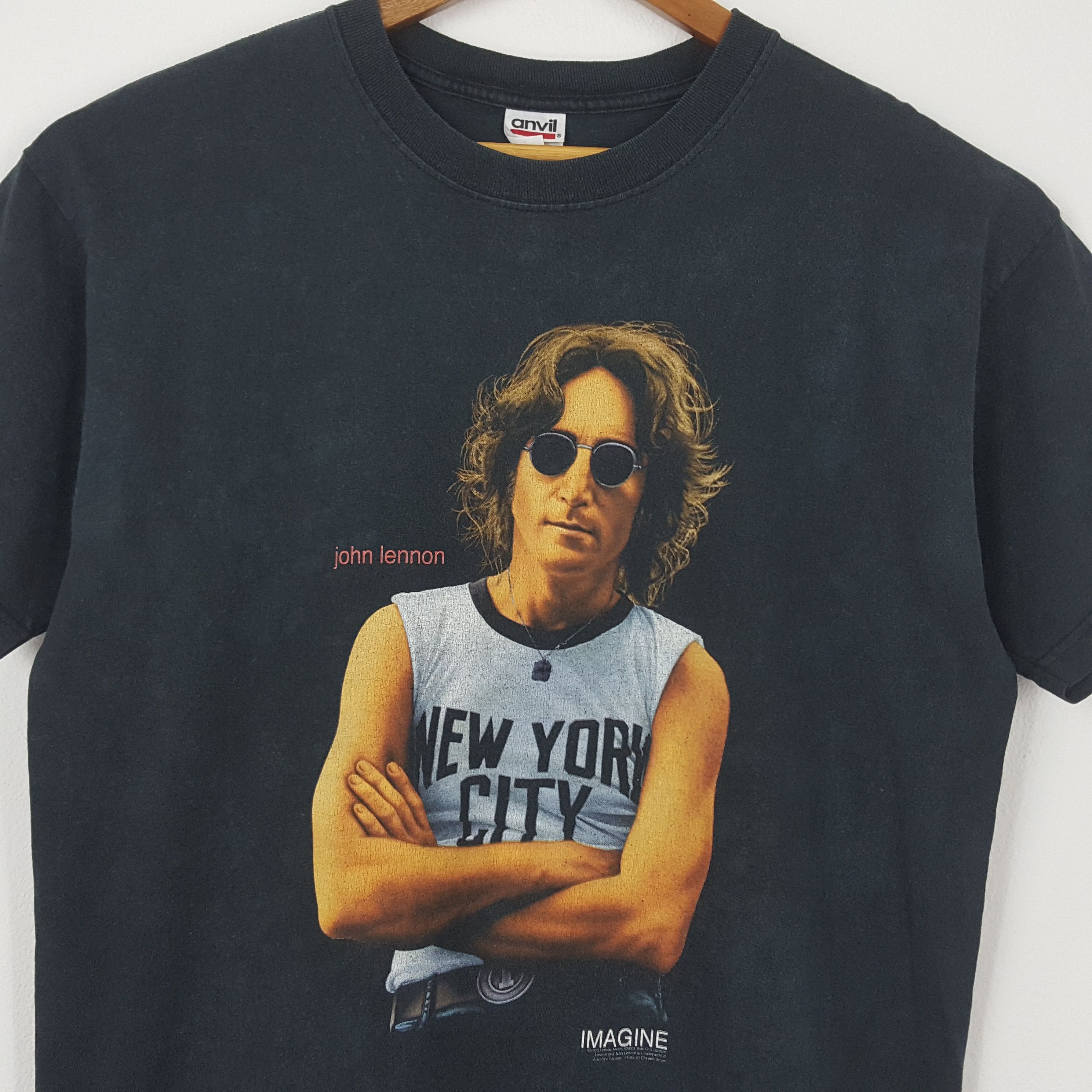 Band Tees × Vintage Vintage John Lenon New York The Beatles Image t-shirt Size US L / EU 52-54 / 3 - 3 Thumbnail