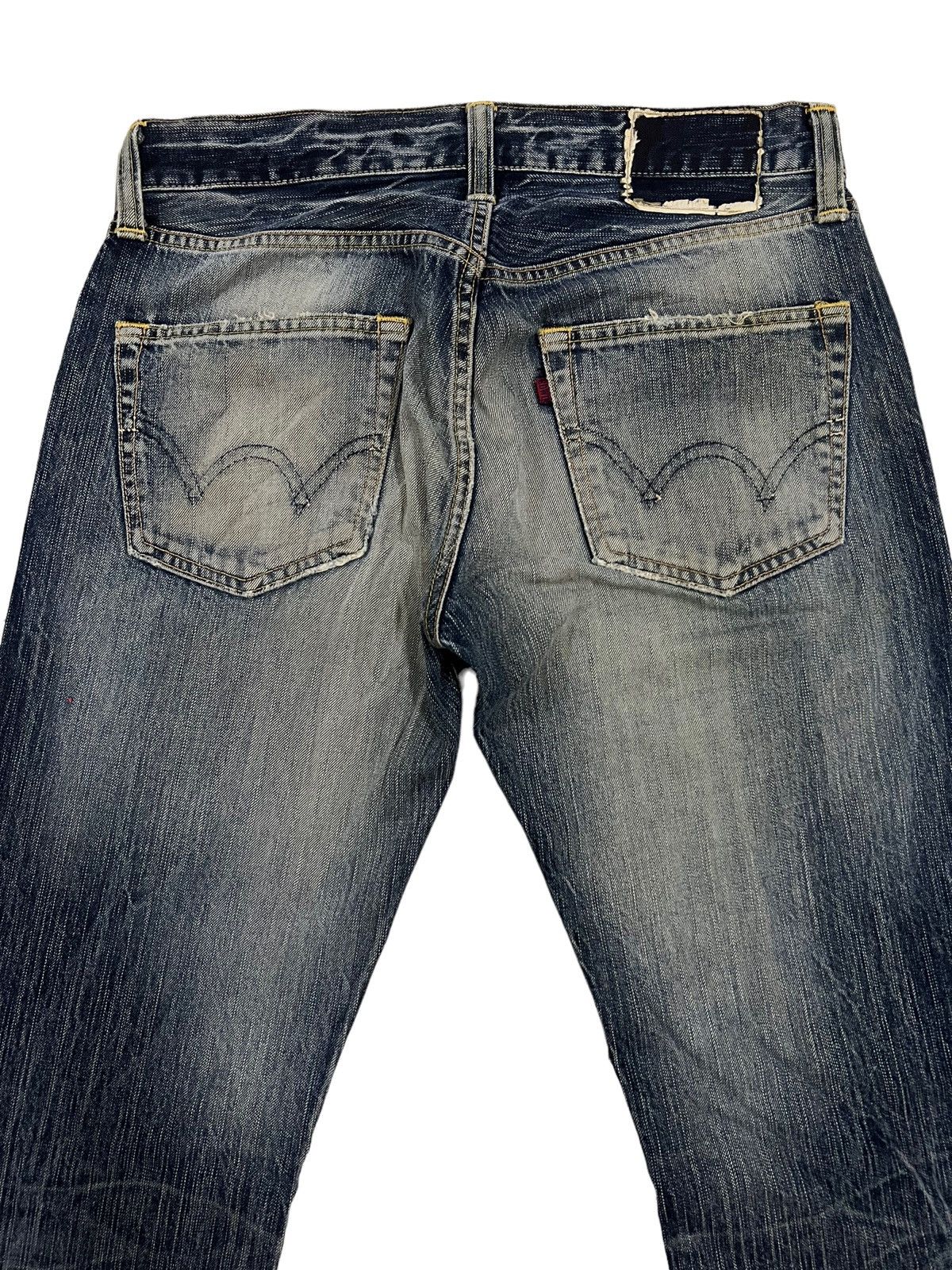 Vintage Vintage Edwin Blue Trip Distressed Jeans 33x30 Size US 32 / EU 48 - 5 Thumbnail