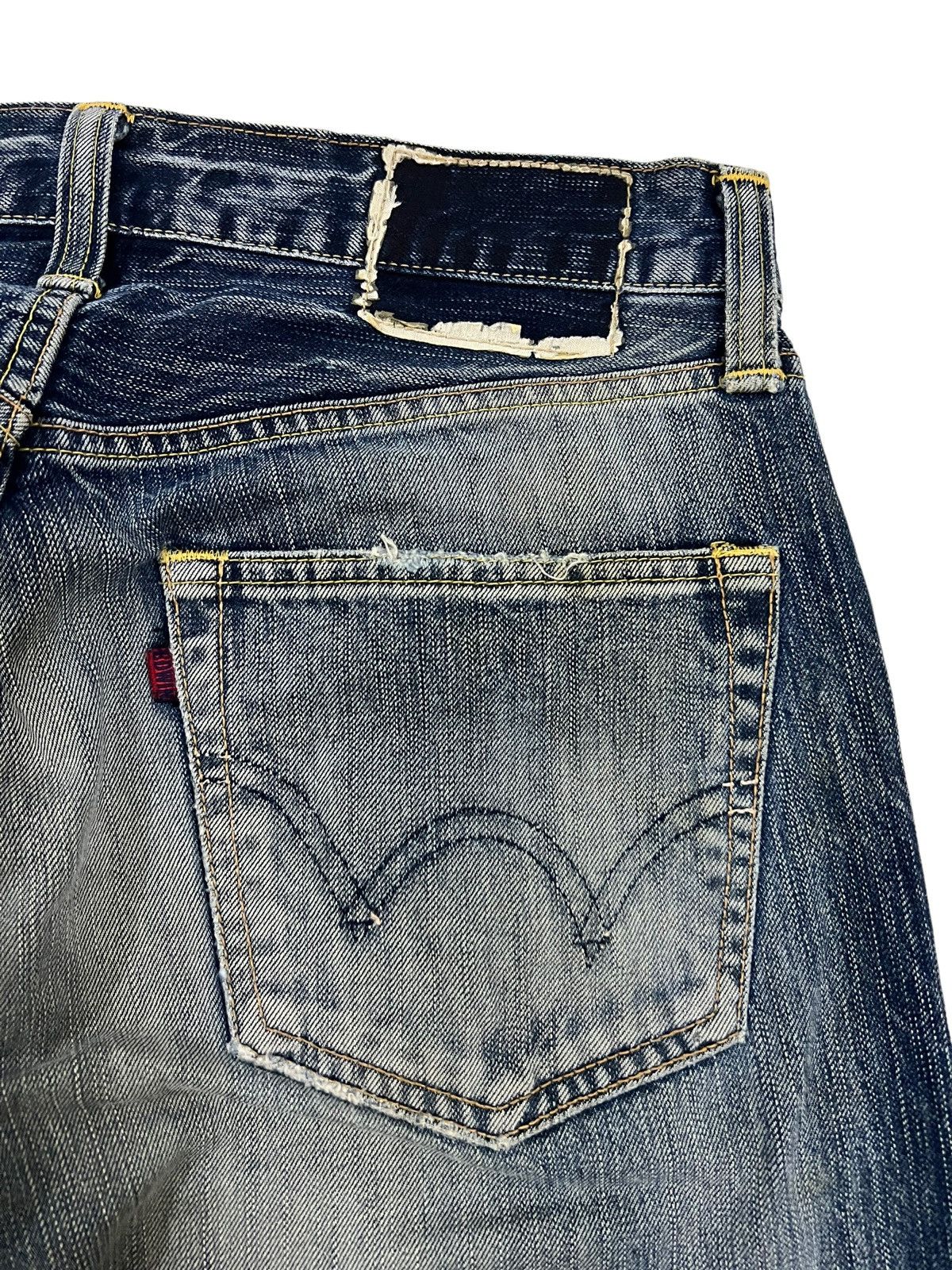 Vintage Vintage Edwin Blue Trip Distressed Jeans 33x30 Size US 32 / EU 48 - 8 Thumbnail