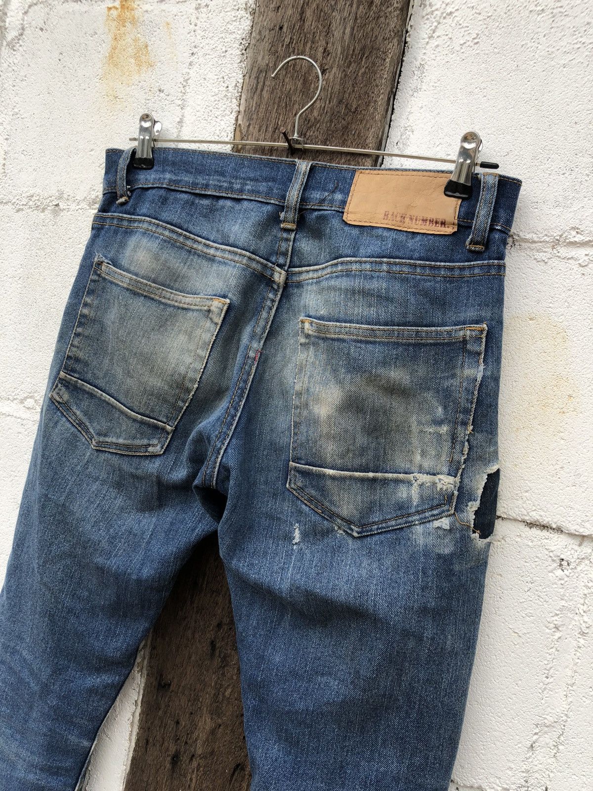 Japanese Brand × Jean Jeans Selvedge Destress Back Number Size US 31 - 6 Thumbnail