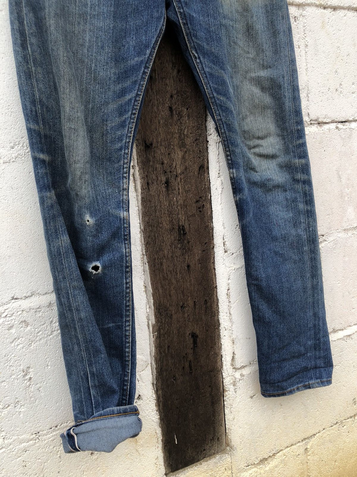 Japanese Brand × Jean Jeans Selvedge Destress Back Number Size US 31 - 4 Thumbnail