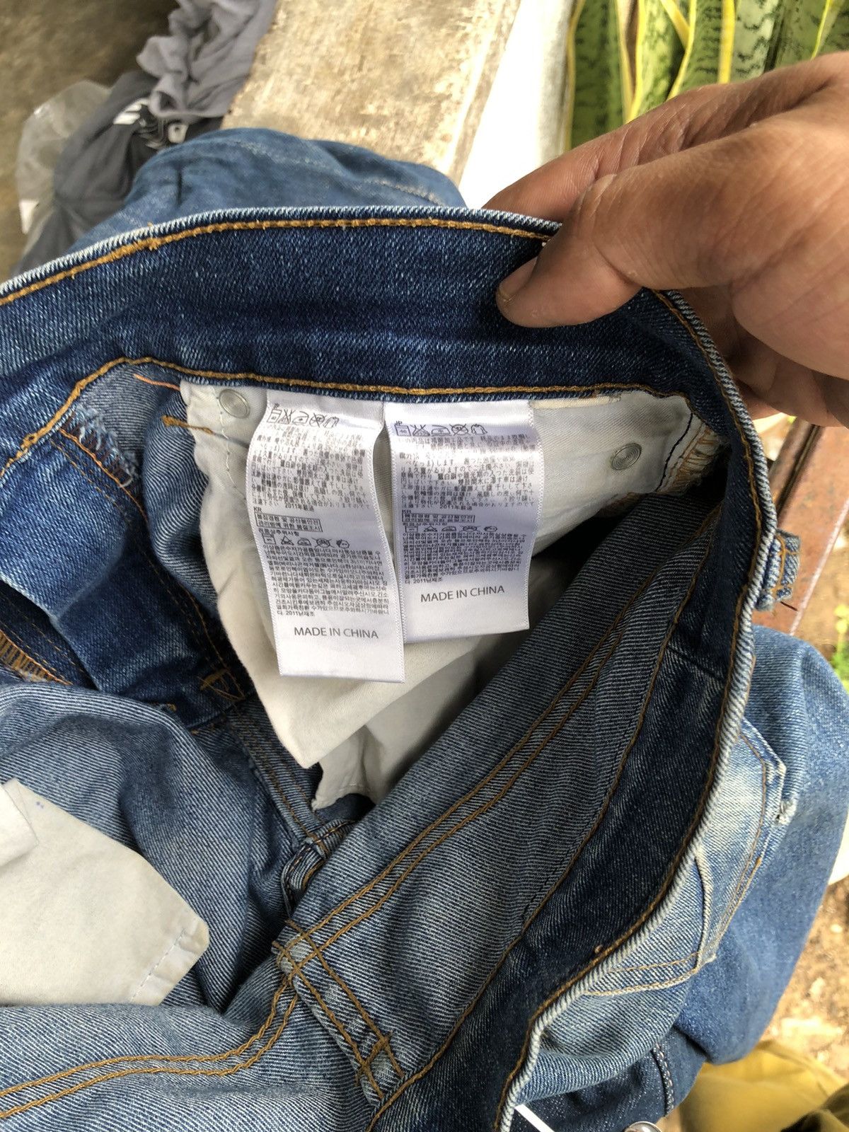 Japanese Brand × Jean Jeans Selvedge Destress Back Number Size US 31 - 5 Thumbnail