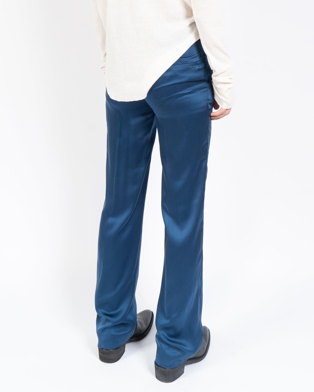 Haider Ackermann SS14 Silk Satin Trousers Blue Size US 30 / EU 46 - 3 Thumbnail