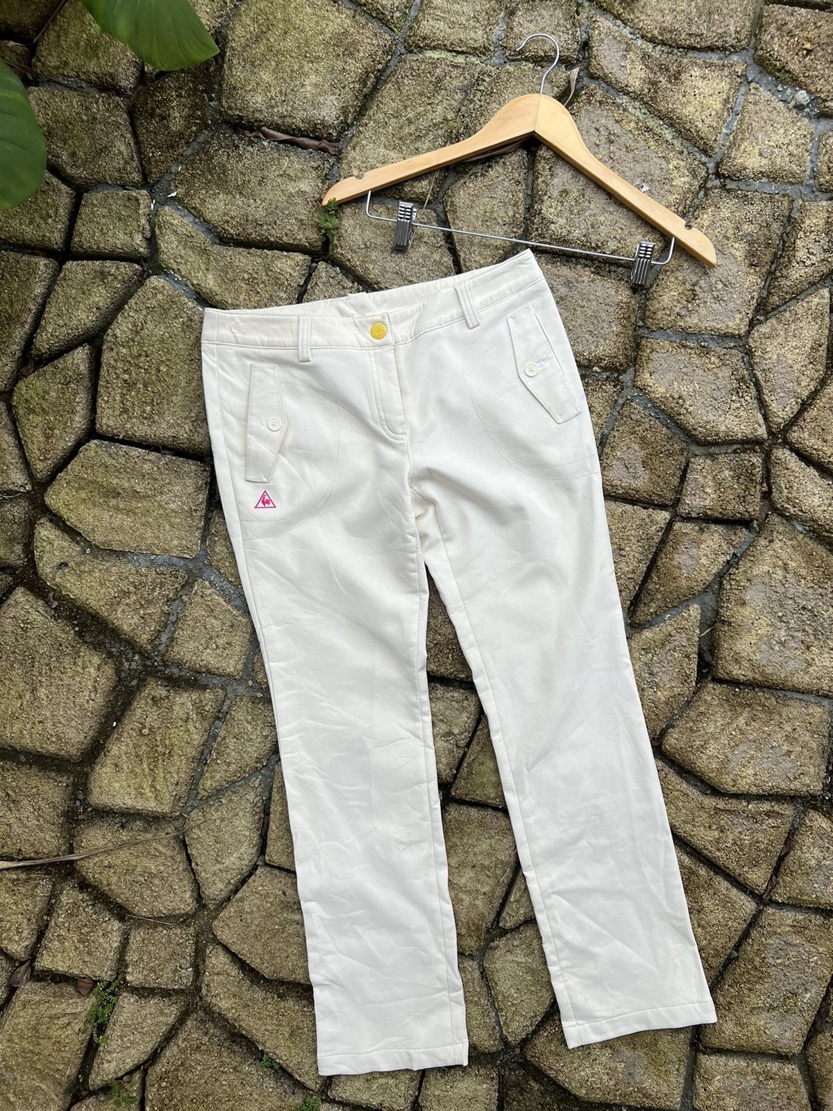 image of Le Coq Sportif Golf Collection Pants in White Cream, Women's (Size 30)