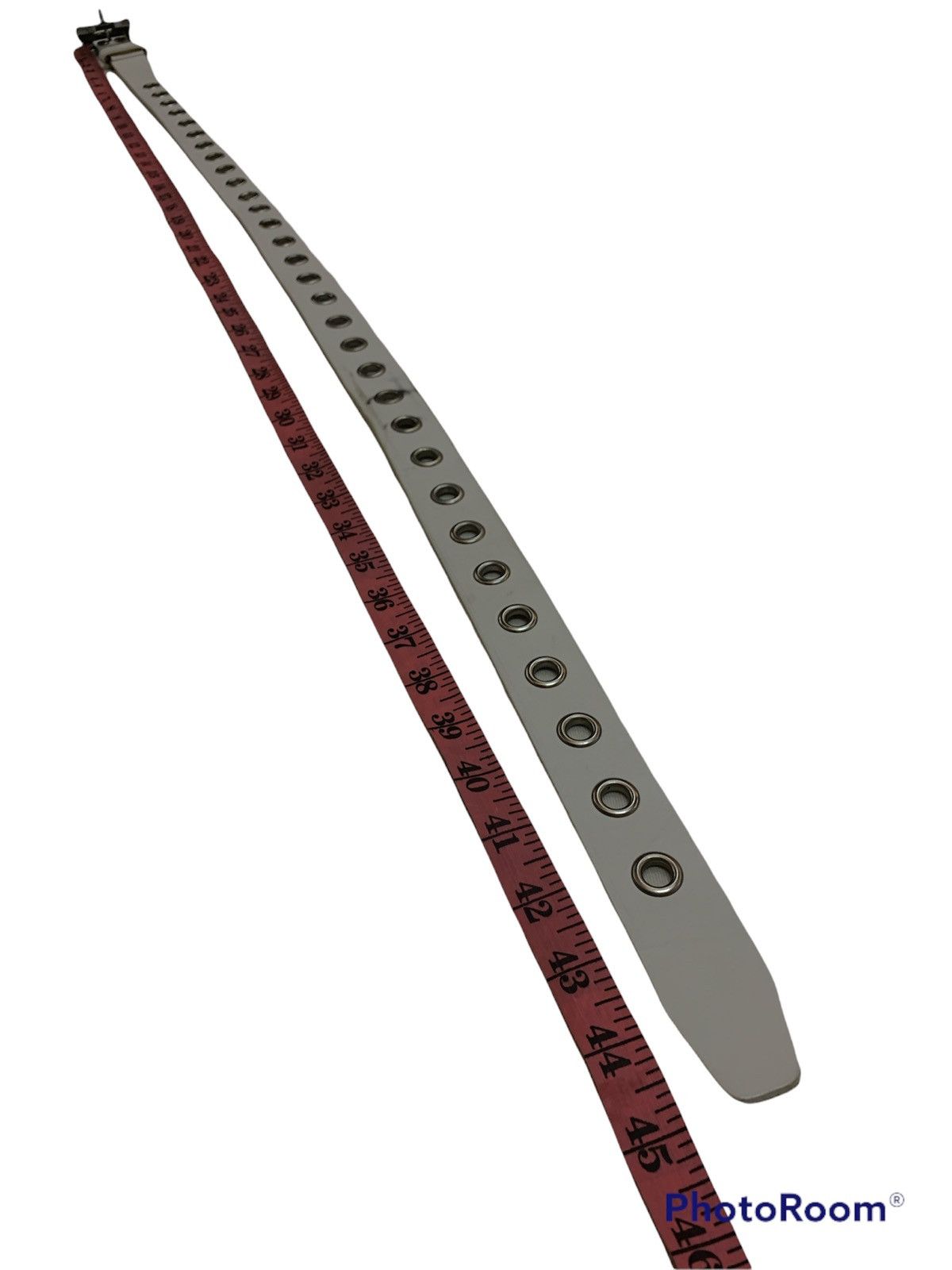 Leather × Other METAL BUCKLE HOLES STUDDED LEATHER BELT Size 40 - 6 Thumbnail