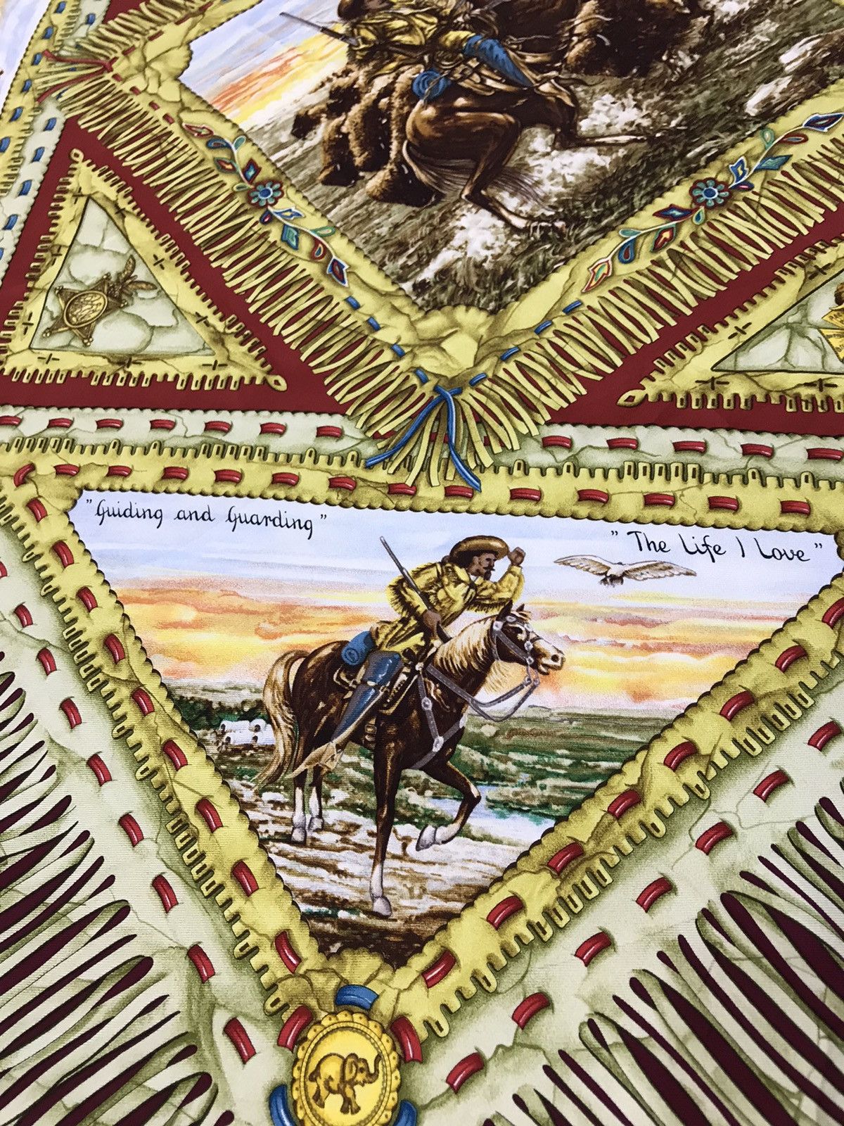 Cowboy Equipment × Designer × Other VINTAGE HUNTING WORLD BUFFALO BILL'S WILD WEST SILK SCARF Size ONE SIZE - 4 Thumbnail