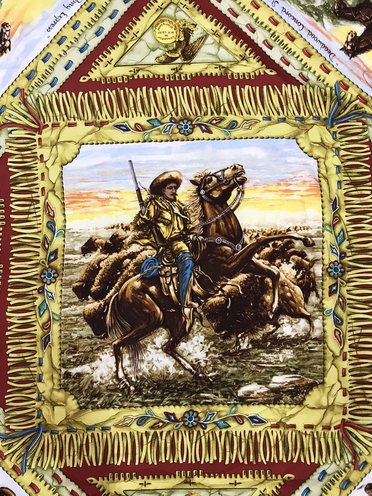 Cowboy Equipment × Designer × Other VINTAGE HUNTING WORLD BUFFALO BILL'S WILD WEST SILK SCARF Size ONE SIZE - 7 Thumbnail