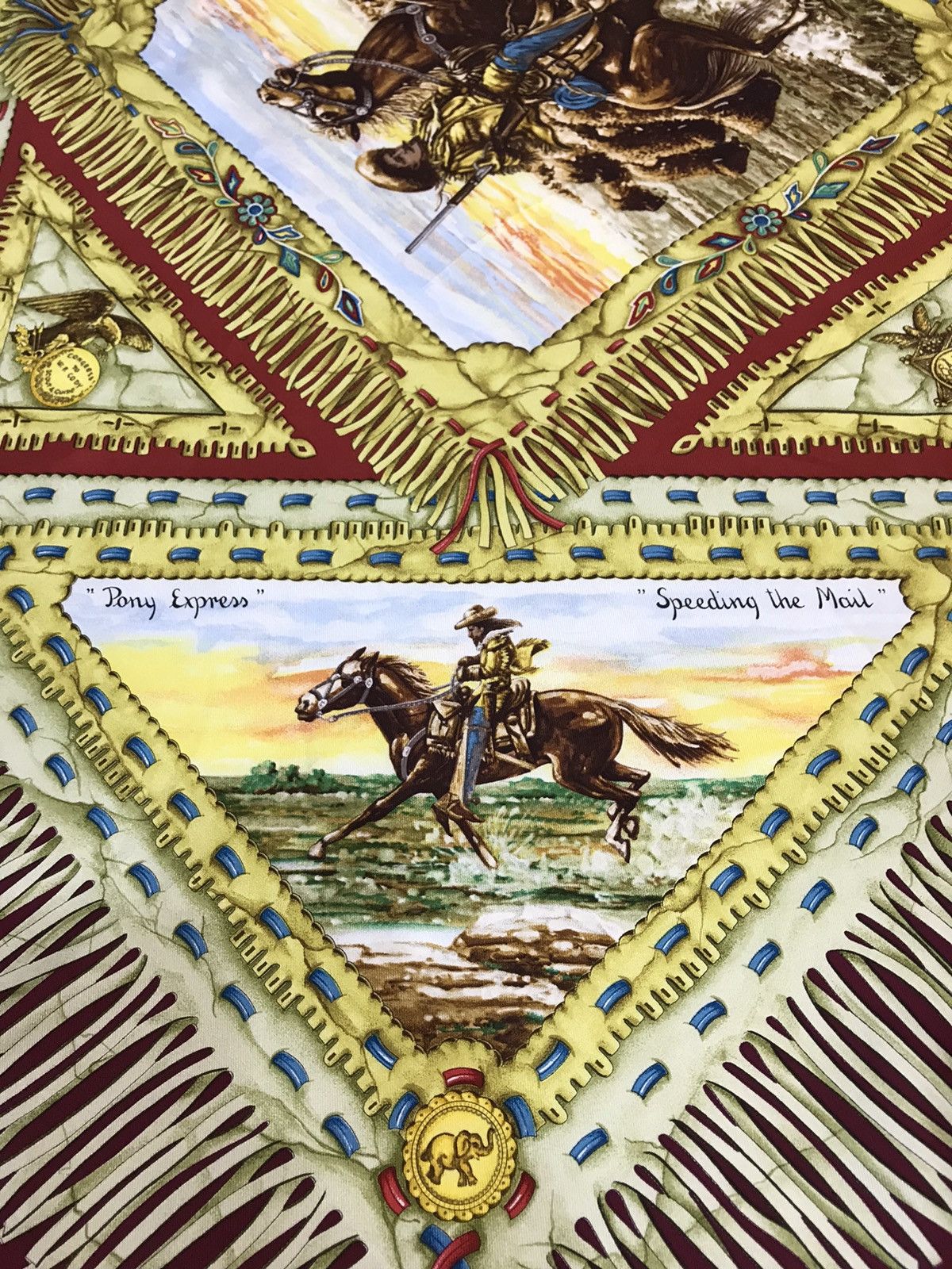 Cowboy Equipment × Designer × Other VINTAGE HUNTING WORLD BUFFALO BILL'S WILD WEST SILK SCARF Size ONE SIZE - 5 Thumbnail