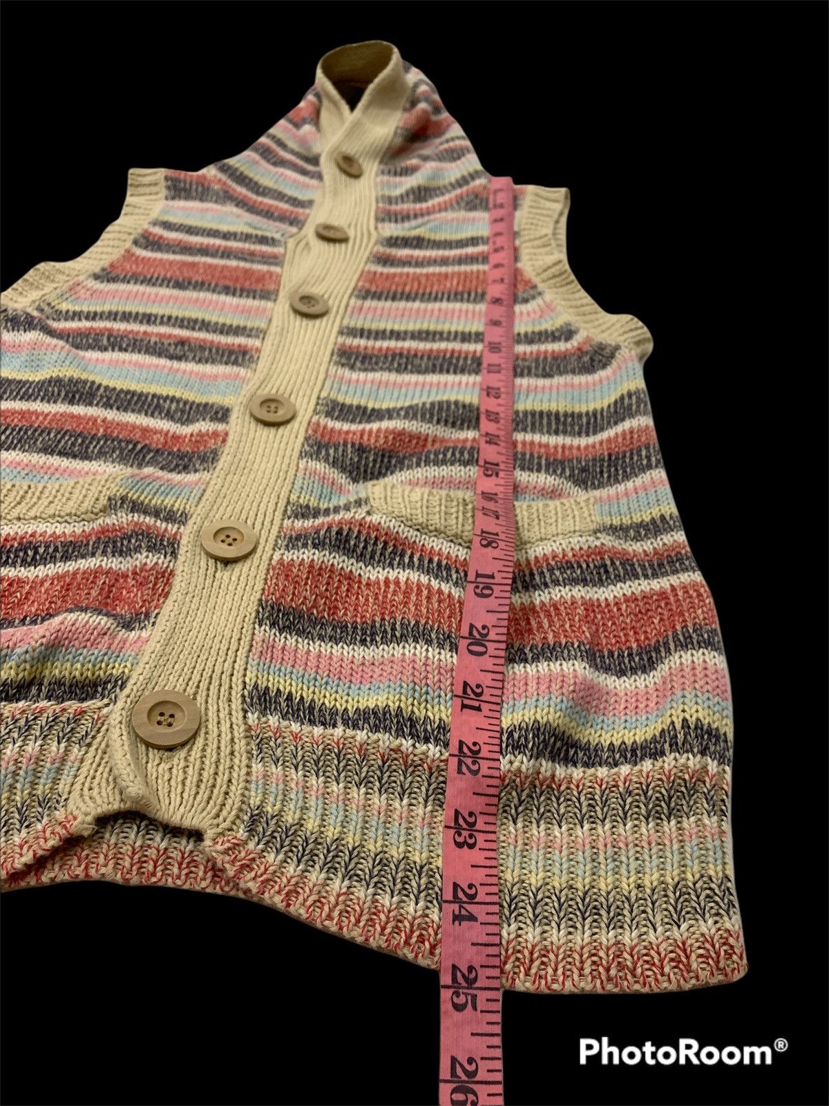 go slow caravan MULTICOLORS KNITTED VEST JACKET HEMP COTTON MATERIAL Size US M / EU 48-50 / 2 - 3 Thumbnail