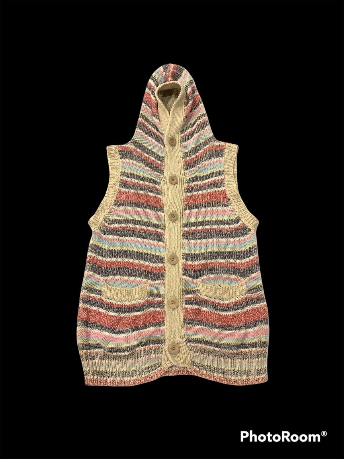 go slow caravan MULTICOLORS KNITTED VEST JACKET HEMP COTTON MATERIAL Size US M / EU 48-50 / 2 - 1 Thumbnail
